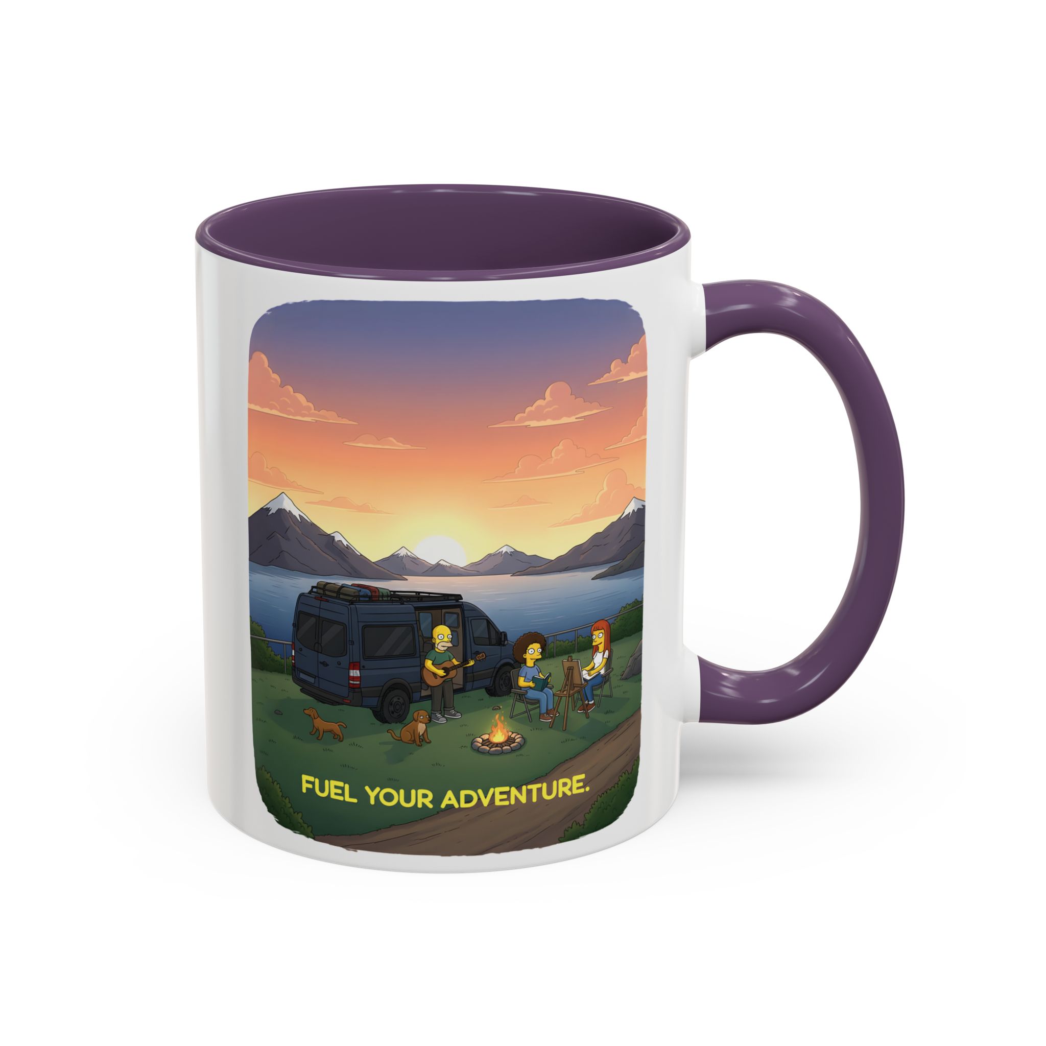 Accent Coffee Mug (11, 15oz) — "Fuel Your Adventure" Design Sitcom-Line