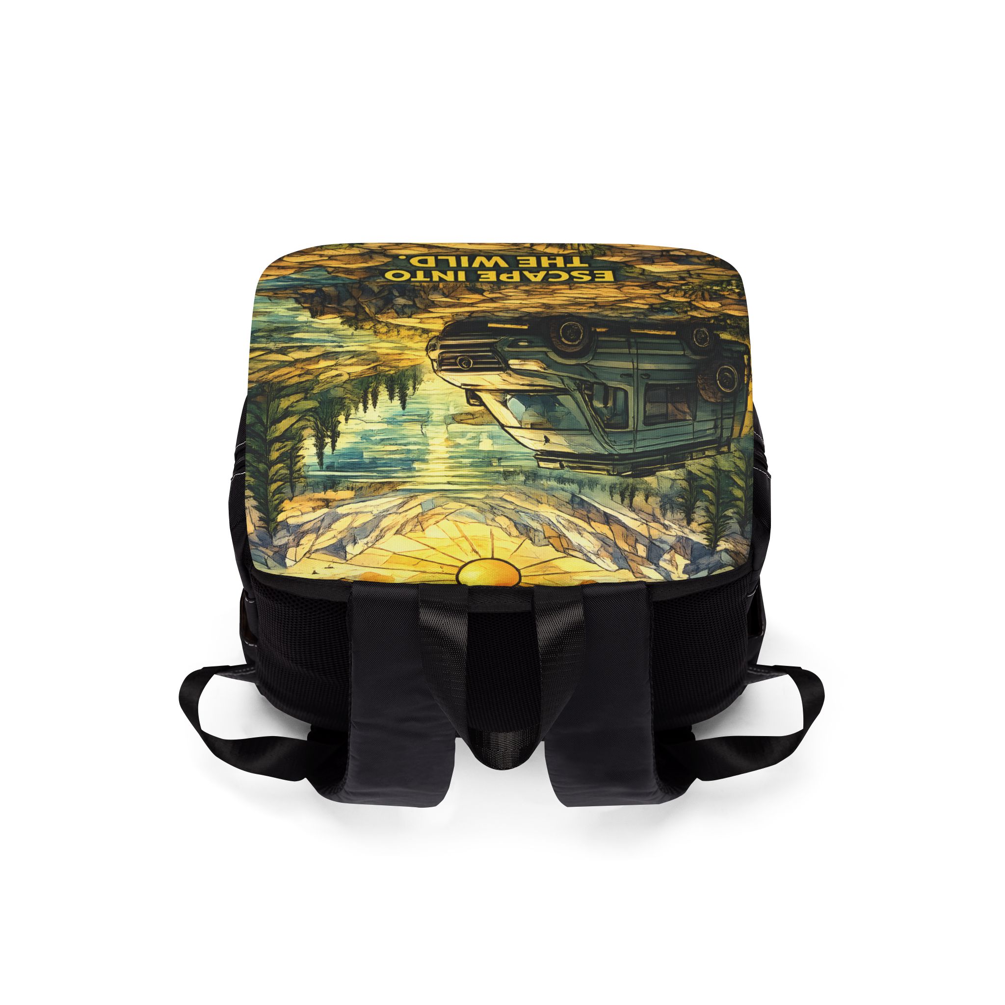 Unisex Casual Shoulder Backpack — "Escape Into The Wild" Design Cubic-Line