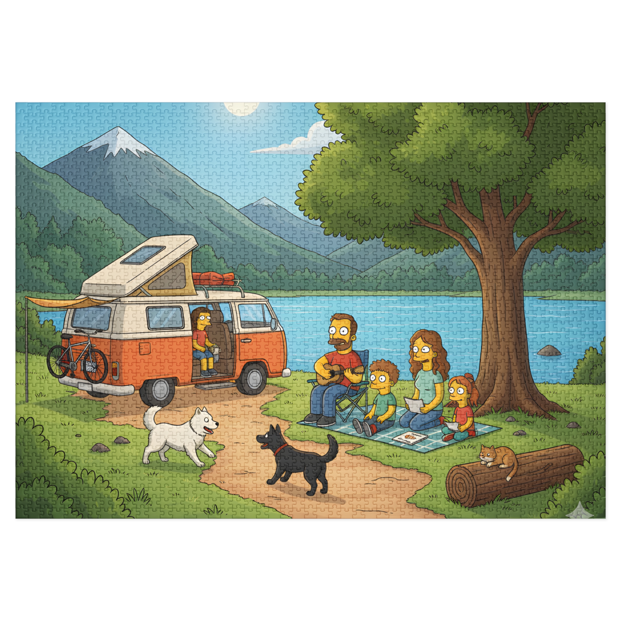 Jigsaw Puzzle with Tin — Scenic Campervan Lake