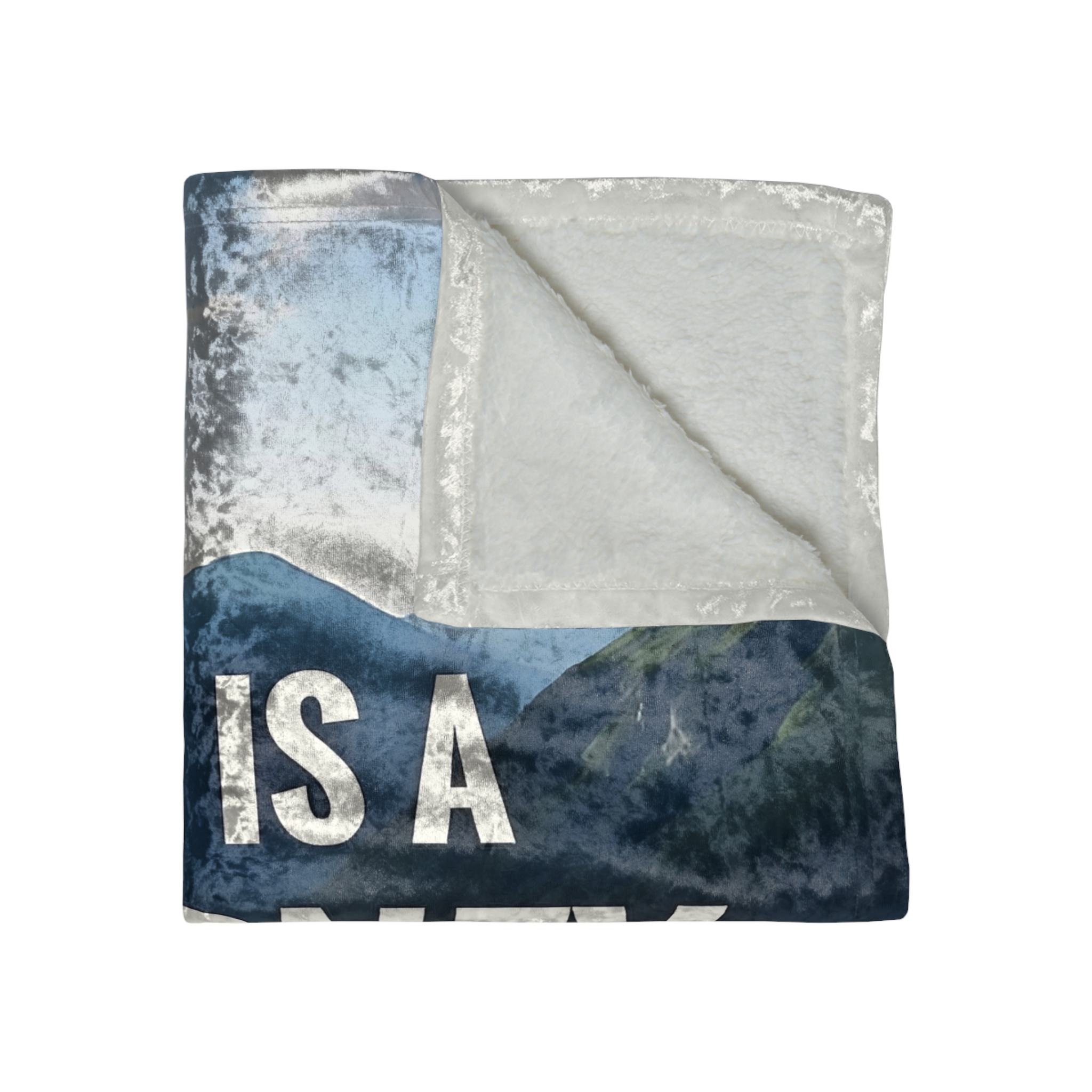 Crushed Velvet Blanket - "Life Is A Journey, Enjoy The Ride" Mountain Throw