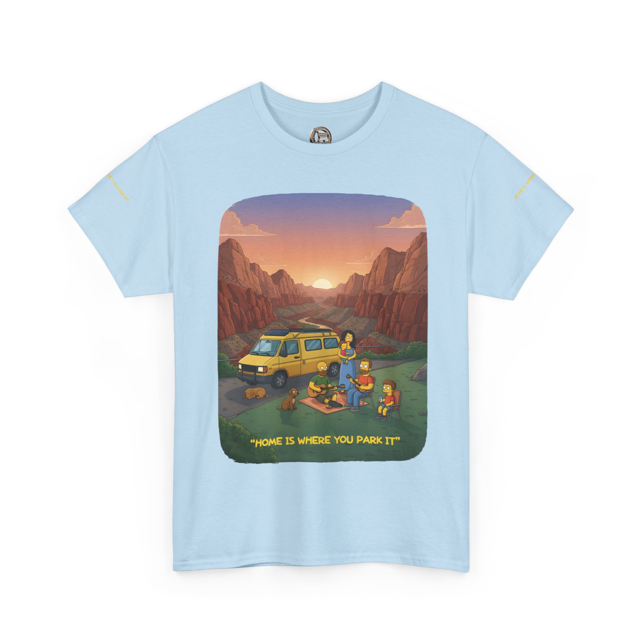 Unisex Heavy Cotton Tee — "Home Is Where You Park It" Design Sitcom-Line