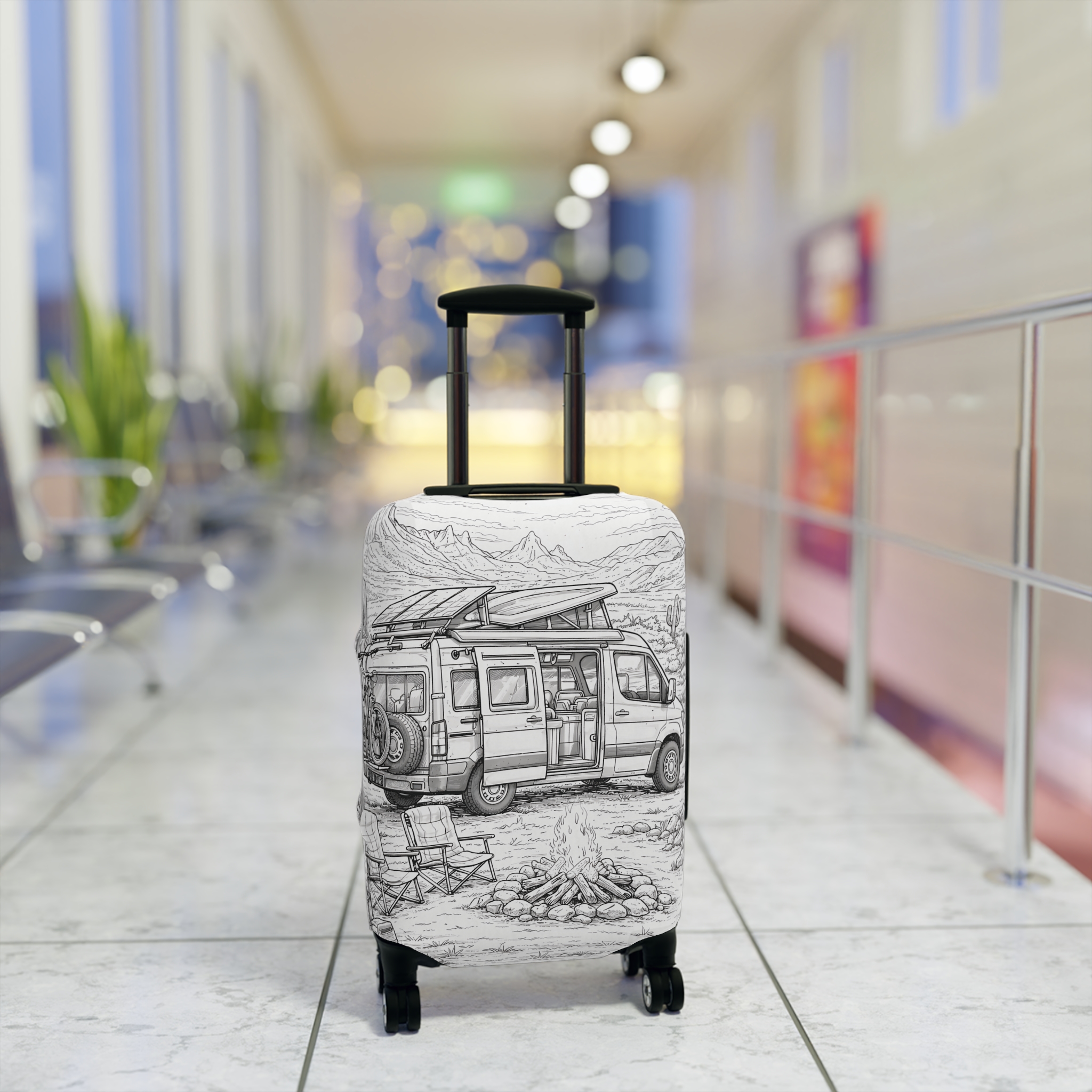 2199073252972357230_2048.jpeg Luggage Cover — Adventure Camper Sketch Travel Suitcase