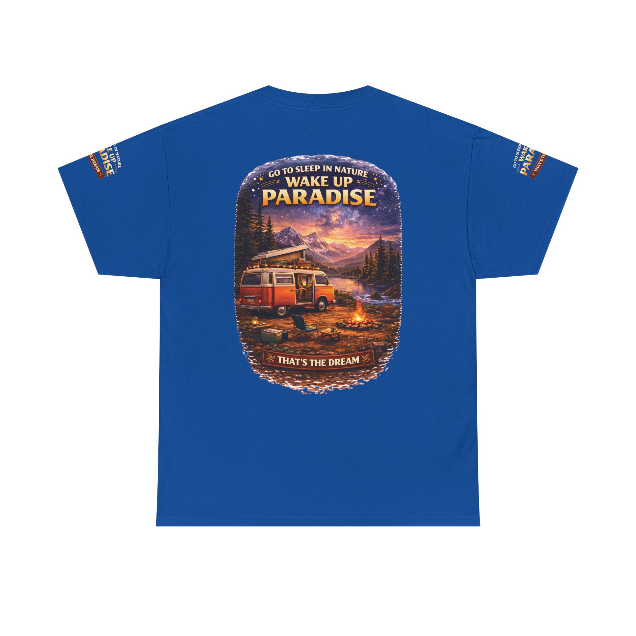 Unisex Heavy Cotton Tee — "Go To Sleep In Nature " Design Scenic-Line