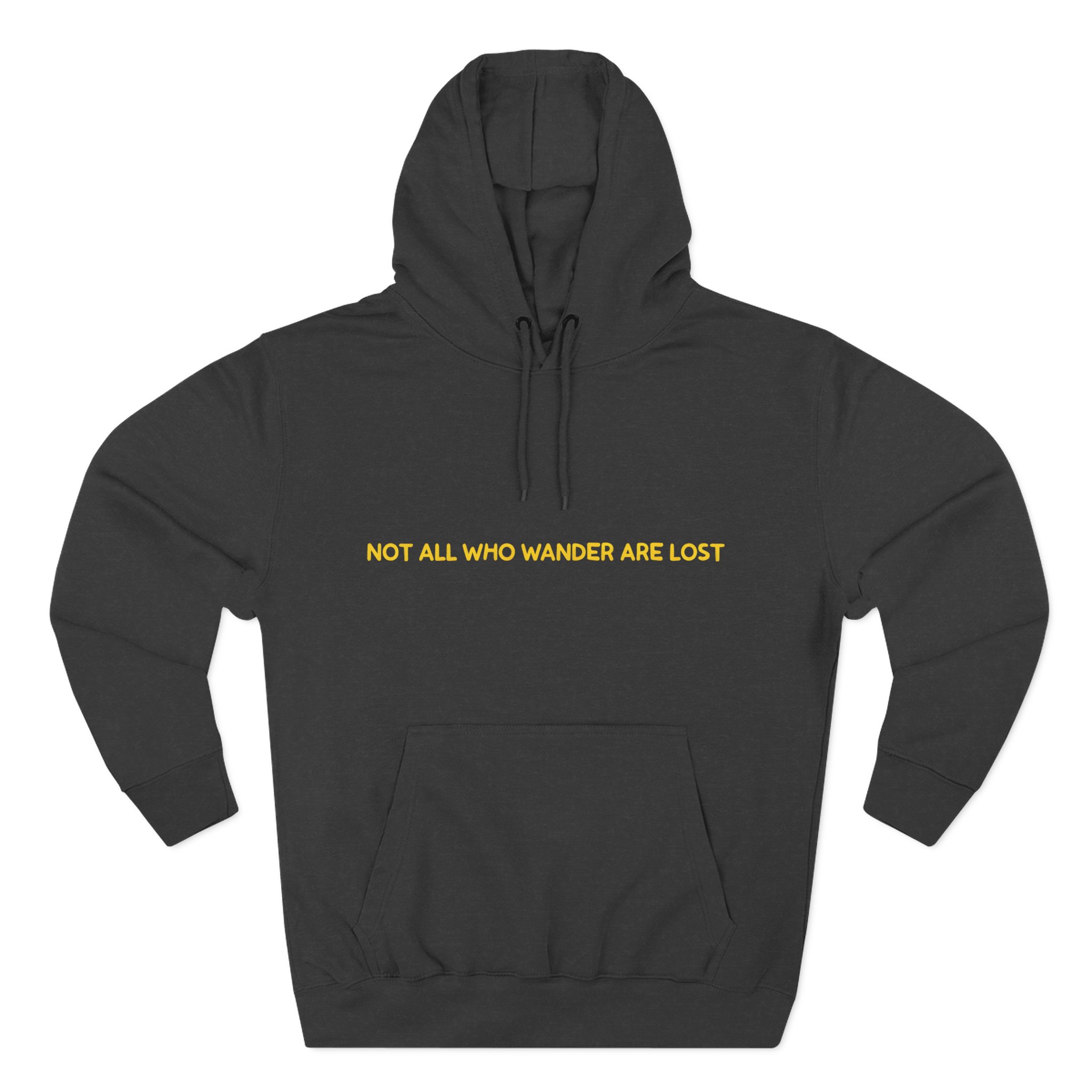 Three-Panel Fleece Hoodie - "Not All Who Wander Are Lost" Design Sitcom-Line