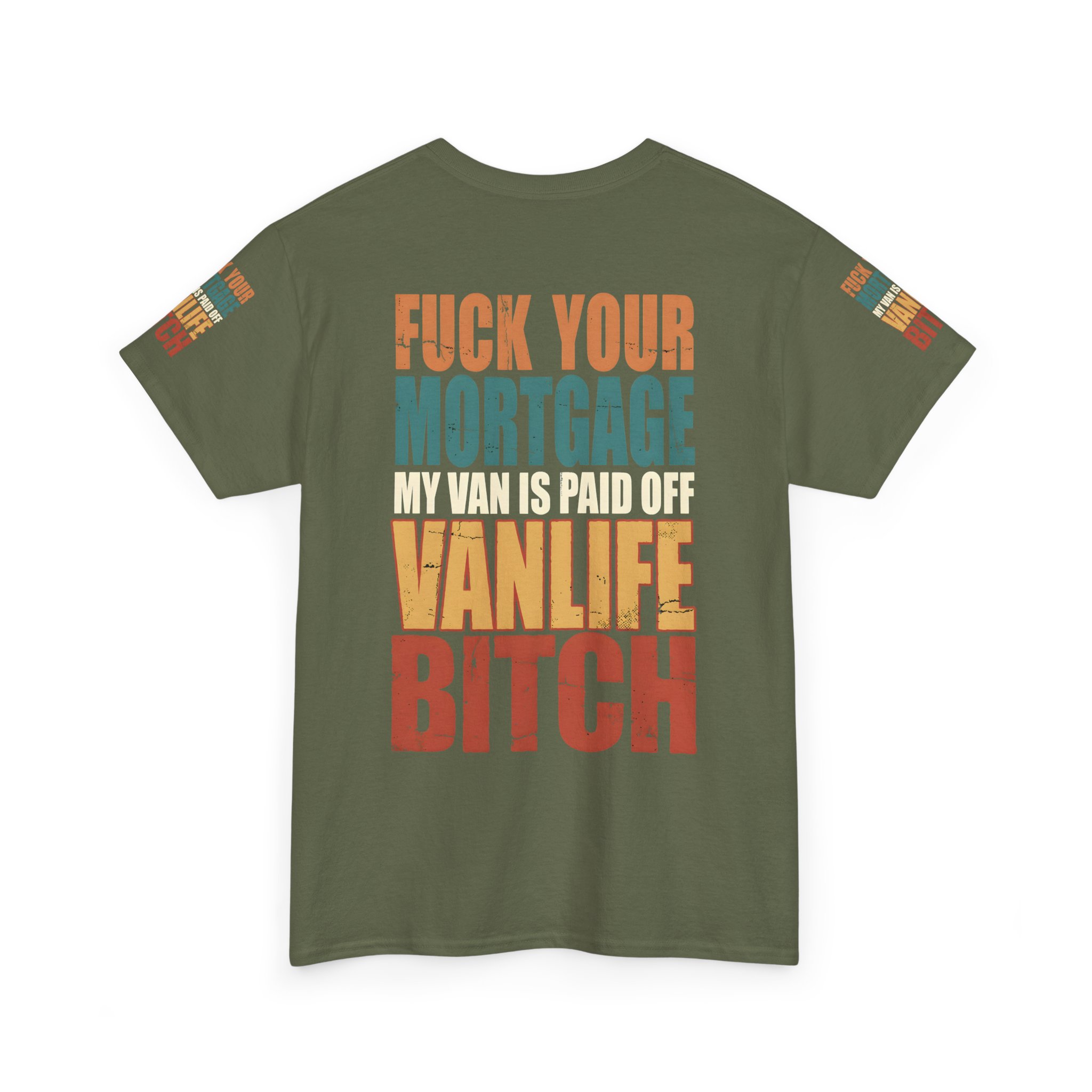 Unisex Heavy Cotton Tee — "Fuck Your Mortgage" Design F**K-Line