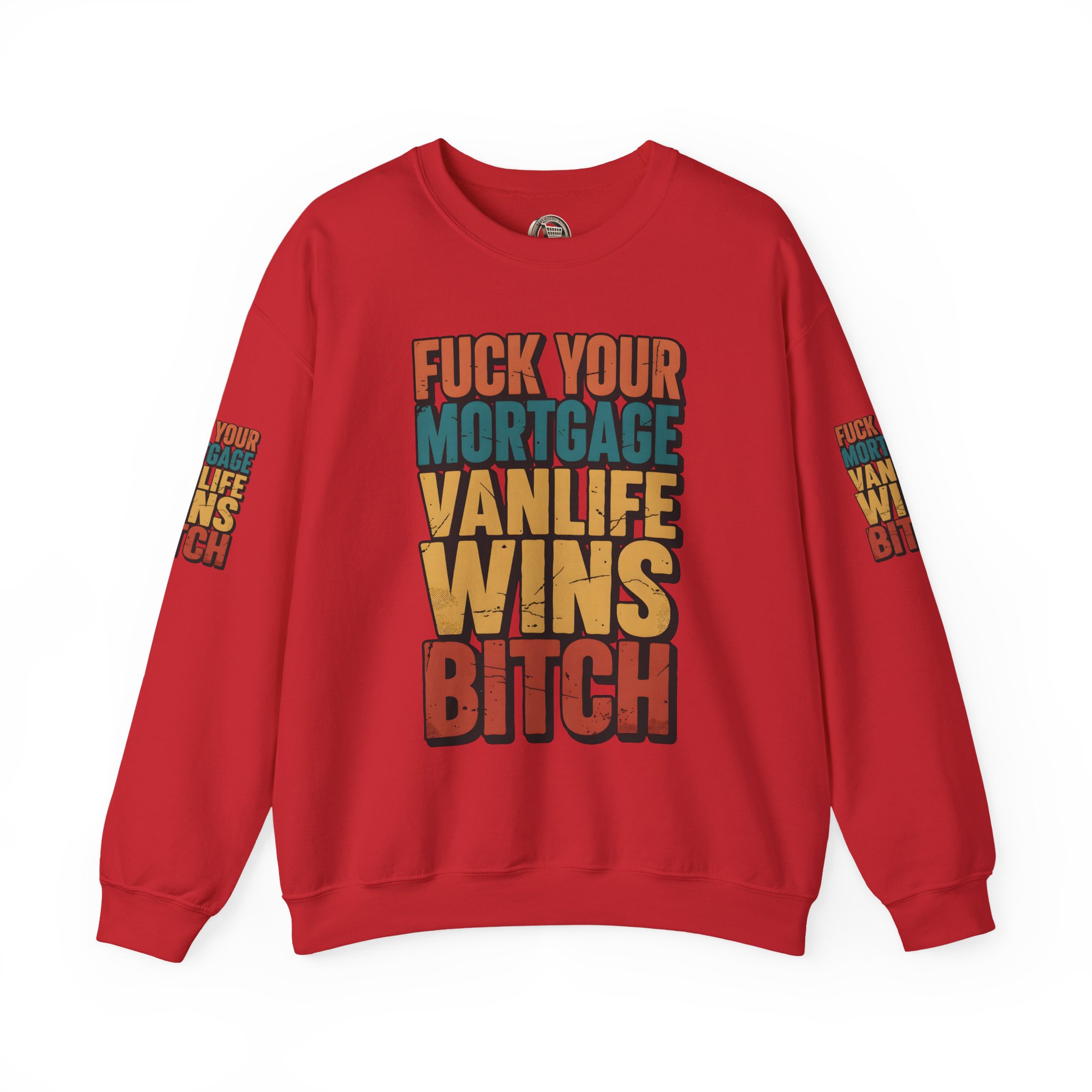 Unisex Heavy Blend™ Crewneck Sweatshirt — "Fuck Your Mortgage" Design F**K-Line