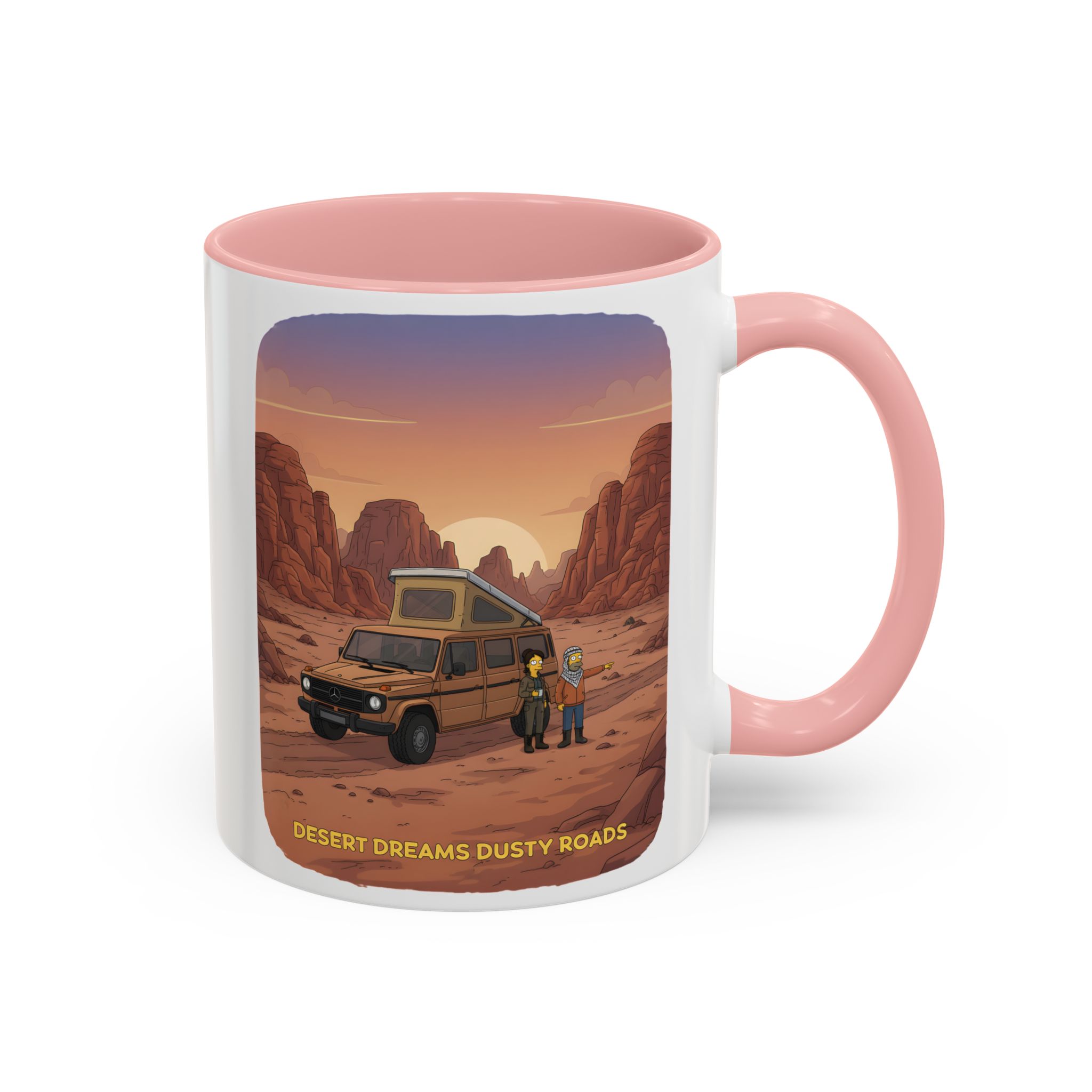 Accent Coffee Mug (11, 15oz) — "Desert Dreams Dusty Roads" Design Sitcom-Line