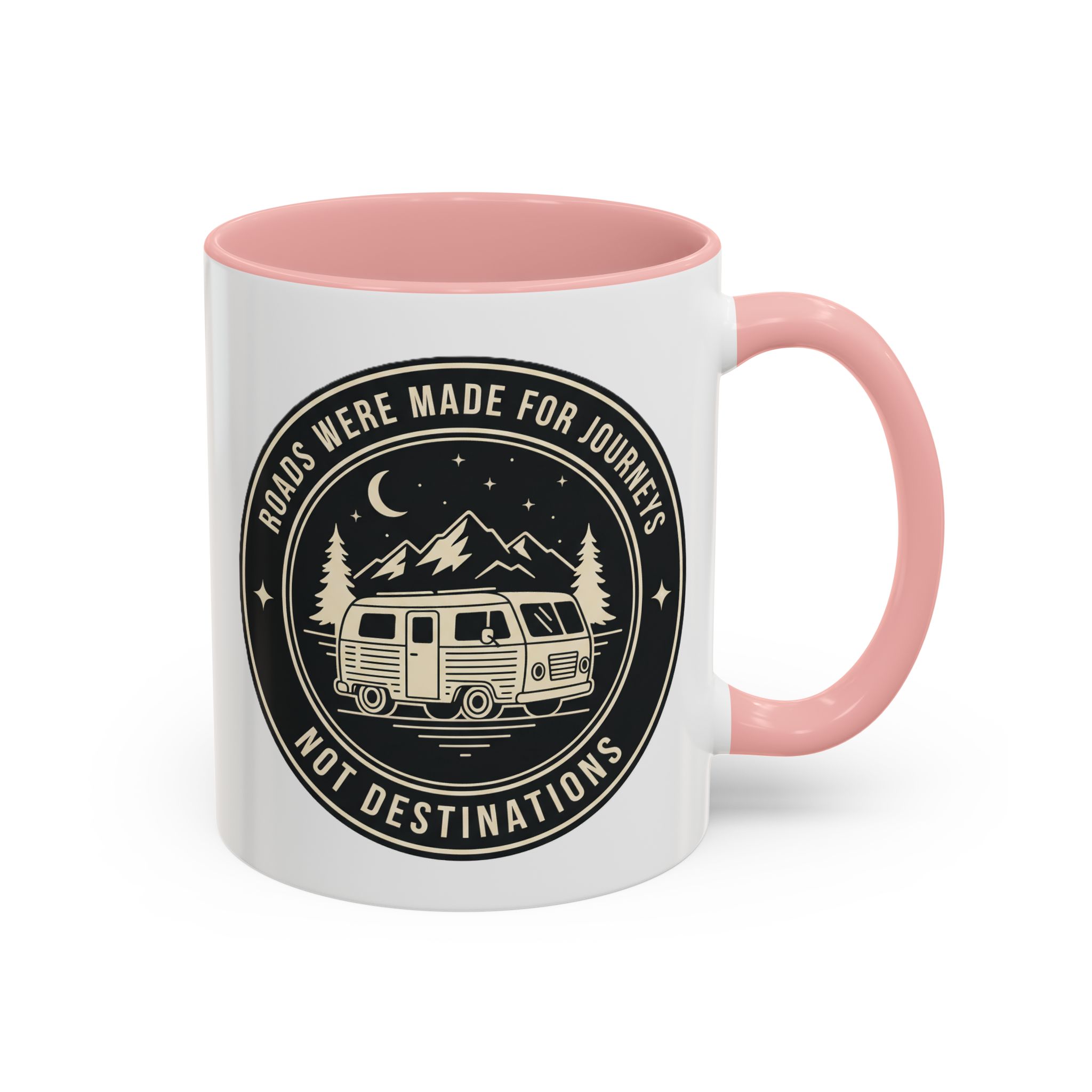 Coffee Mug — 'ROAD WHERE MADE FOR JOURNEYS-NOT DESTINATIONS'  (11/15oz) (Both sides printed)