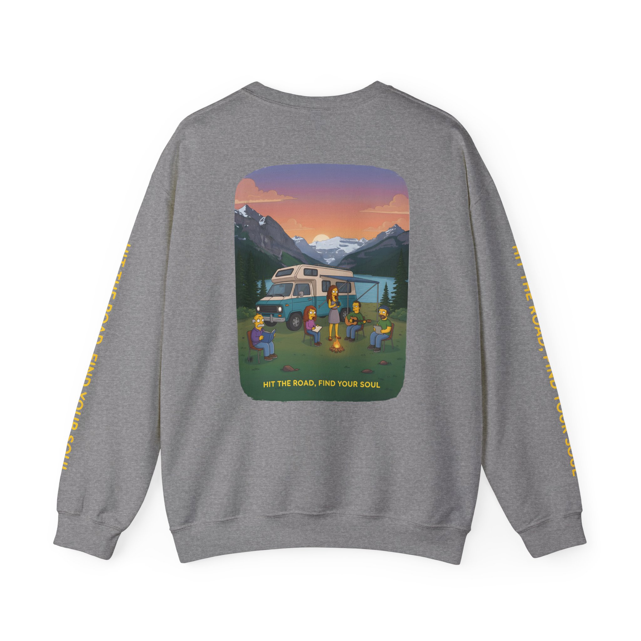 Unisex Heavy Blend™ Crewneck Sweatshirt — "Hit The Road-Find Your Soul" Design Sitcom-Line