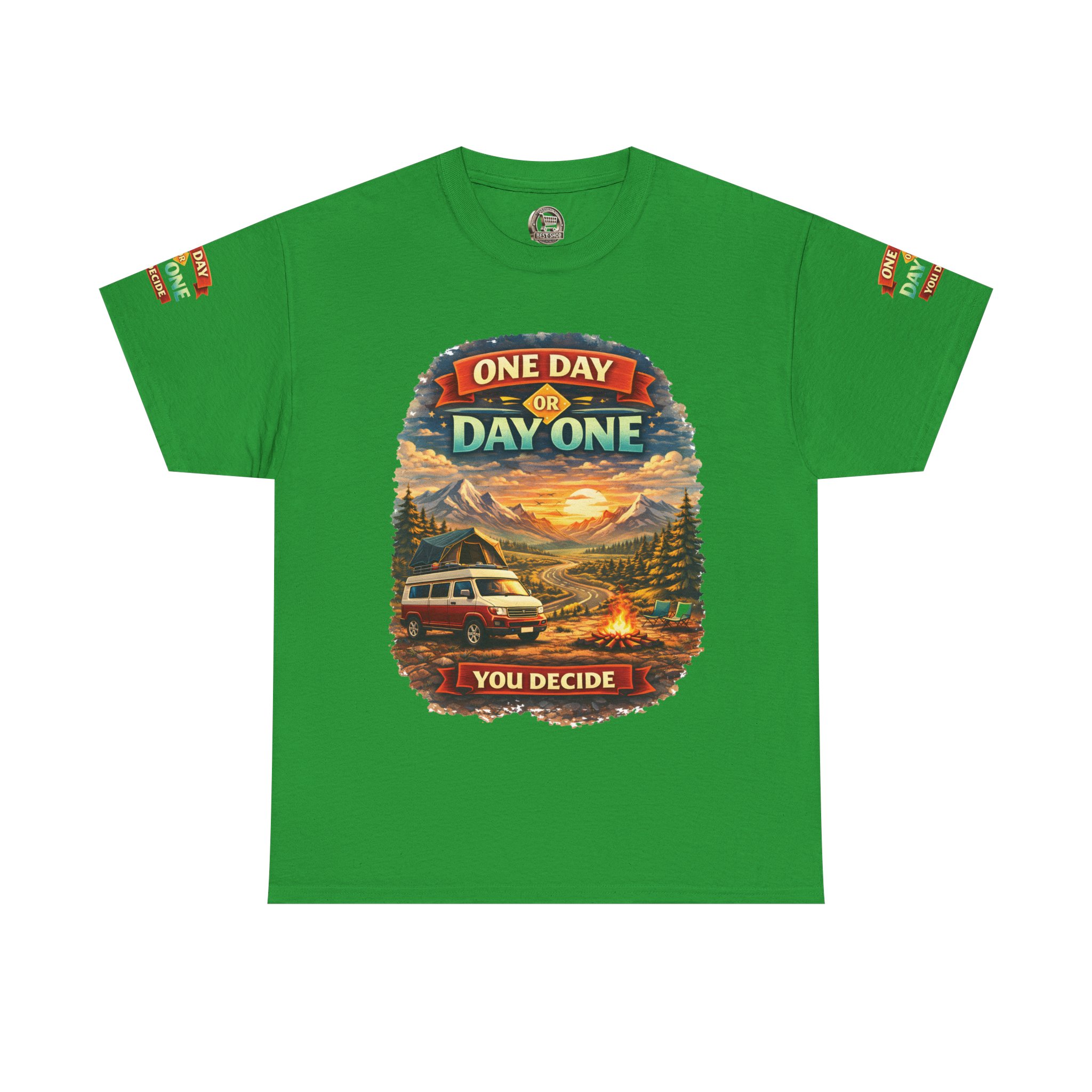 2235322633306679108_2048.jpeg Unisex Heavy Cotton Tee — "One Day Or Day One" Design Scenic-Line