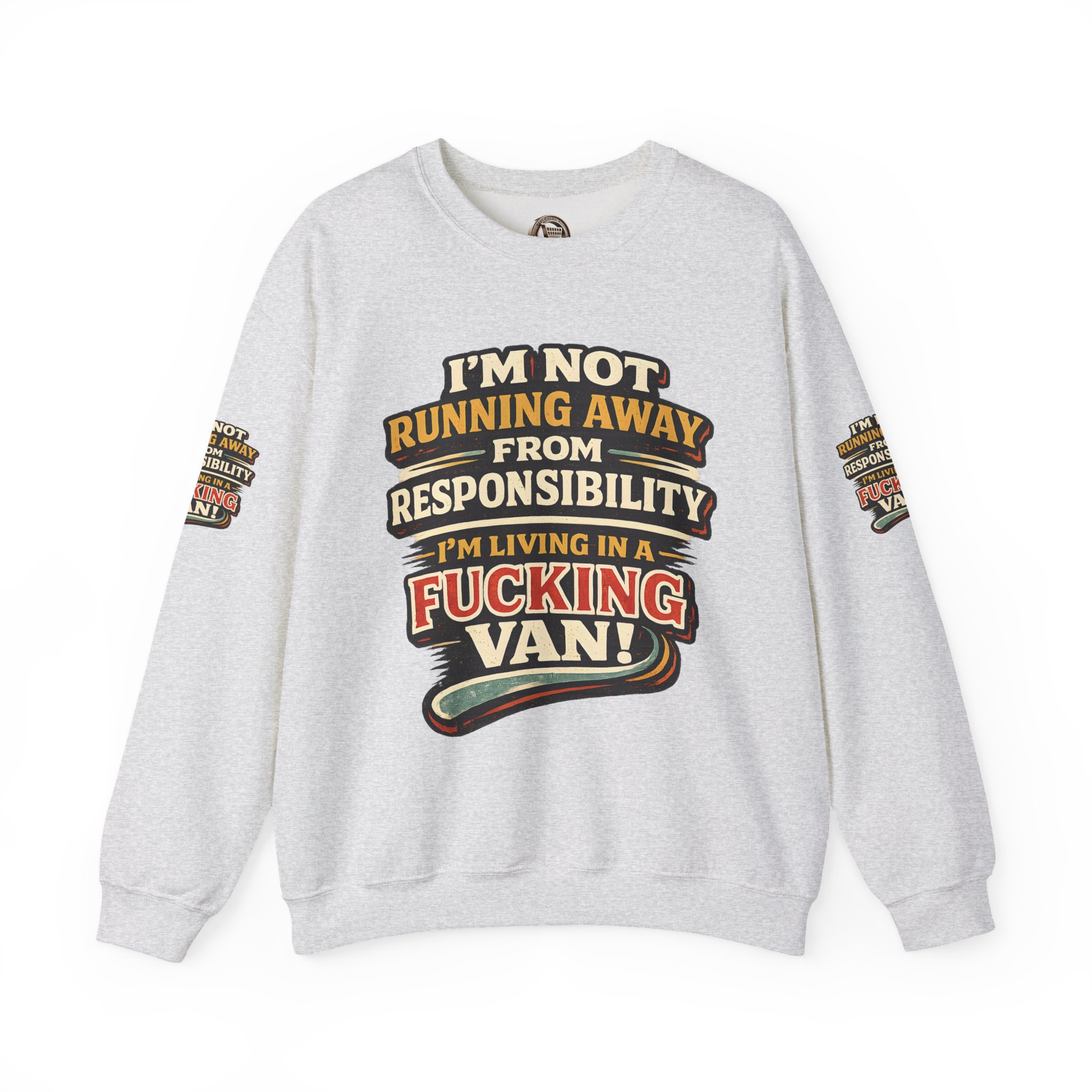 2241177412104134121_2048.jpeg Unisex Heavy Blend™ Crewneck Sweatshirt — "I`m Not running Away" Design F**K-Line
