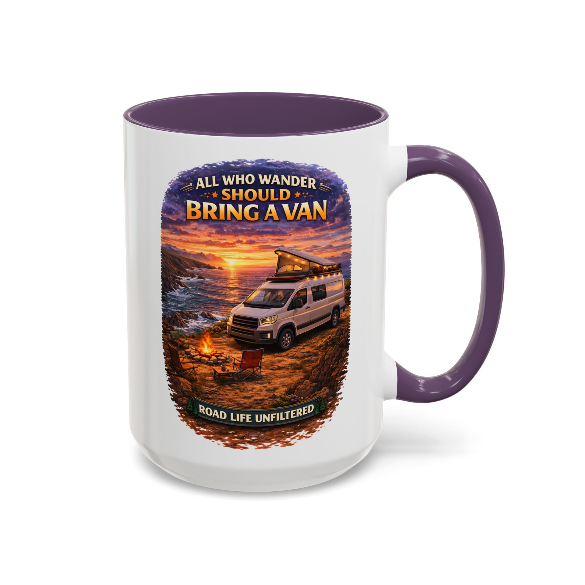 224447894173650991_2048.jpeg Accent Coffee Mug (11, 15oz) — "All Who wander Should Bring A Van" Design Scenic-Line