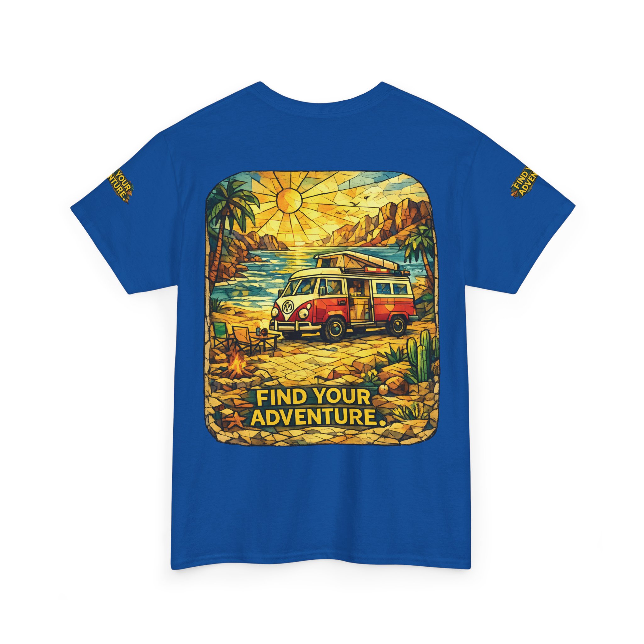 Unisex Heavy Cotton Tee — "Find Your Adventure" Design Cubic-Line