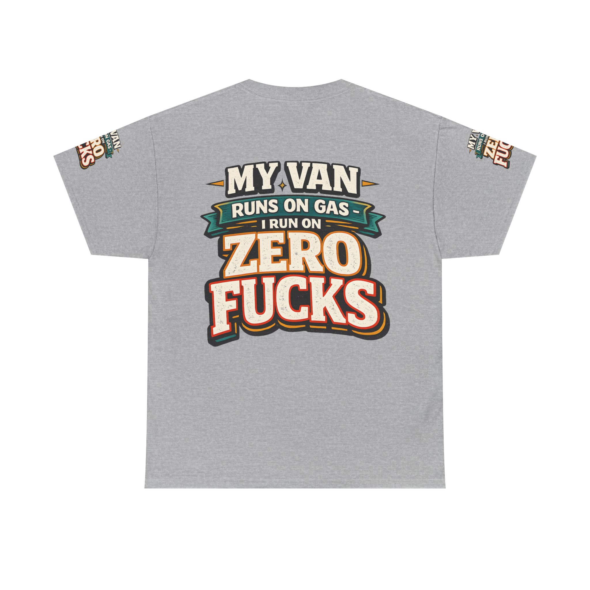 Unisex Heavy Cotton Tee — "My Van Runs On Gas" Design F**K-Line