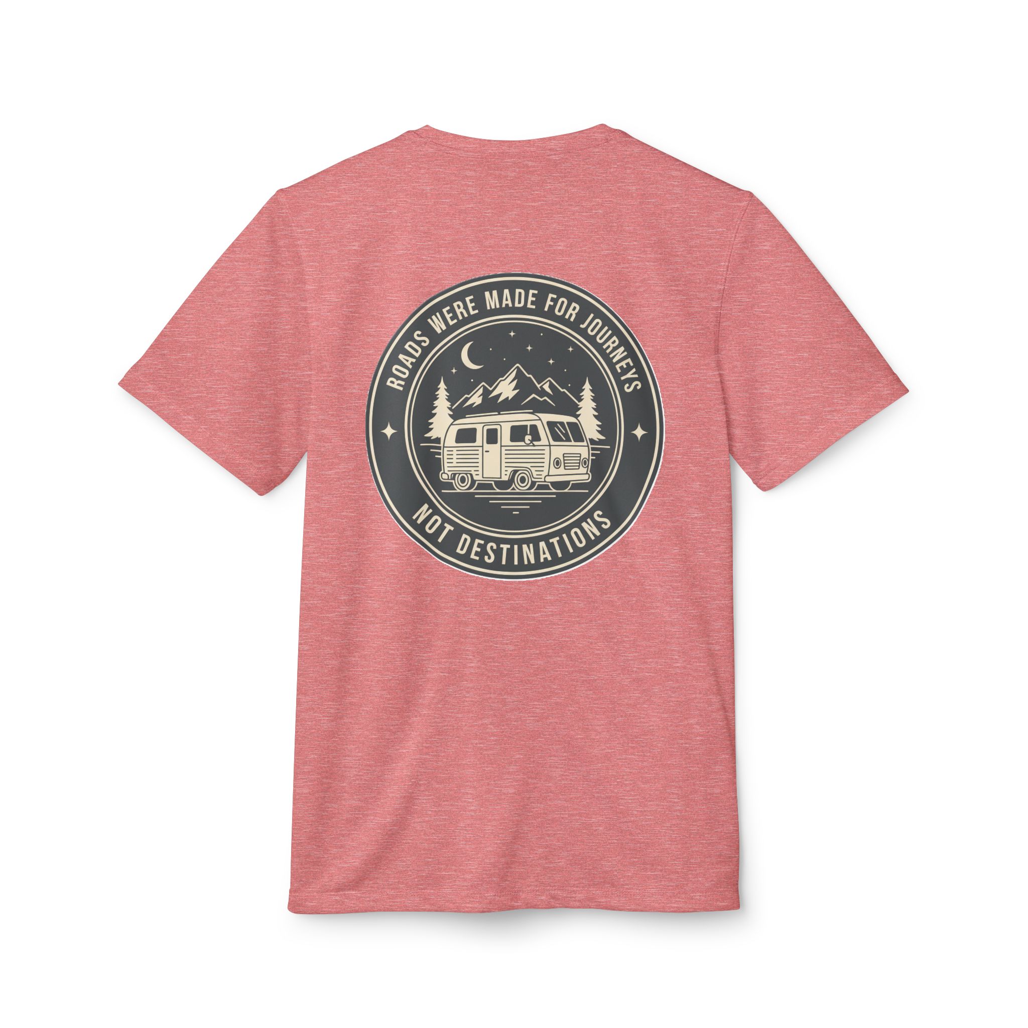 T-Shirt(Adidas) — 'ROAD WHERE MADE FOR JOURNEYS-NOT DESTINATIONS' (font + back printed) Brand Adidas