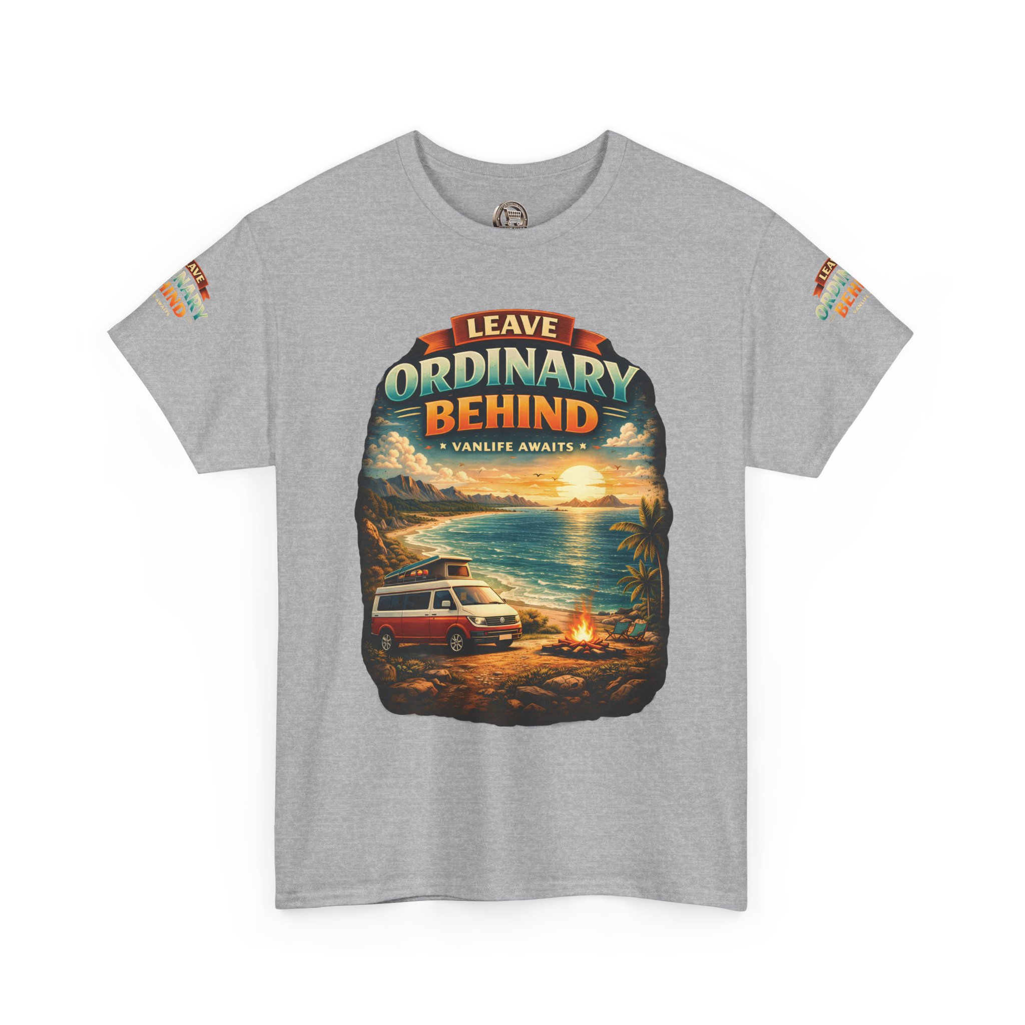 Unisex Heavy Cotton Tee — "Leave Ordinary Behind" Design Scenic-Line