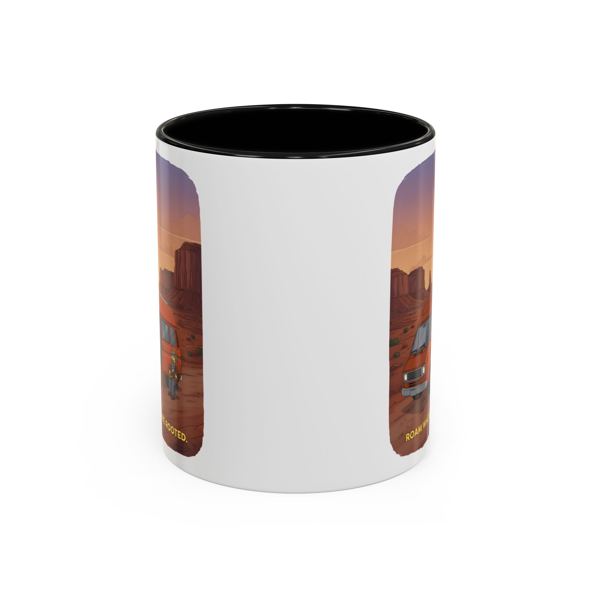 Accent Coffee Mug (11, 15oz) — "Roam Where You Are Rooted" Design Sitcom-Line
