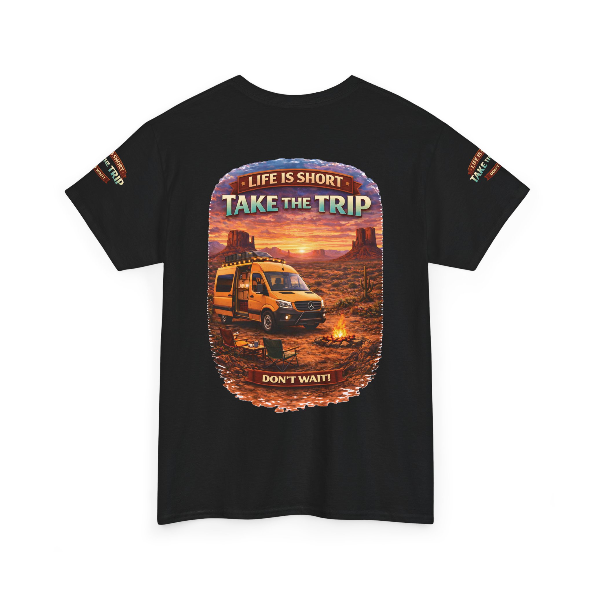 Unisex Heavy Cotton Tee — "Life Is To Short-Take The Trip" Design Scenic-Line