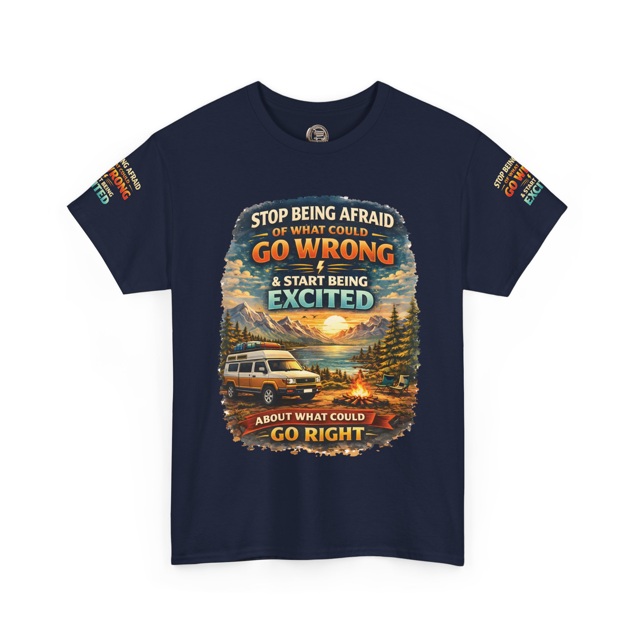 2266864515580439940_2048.jpeg Unisex Heavy Cotton Tee — "Stop Being Afraid Of What Could Go Wrong" Design Scenic-Line