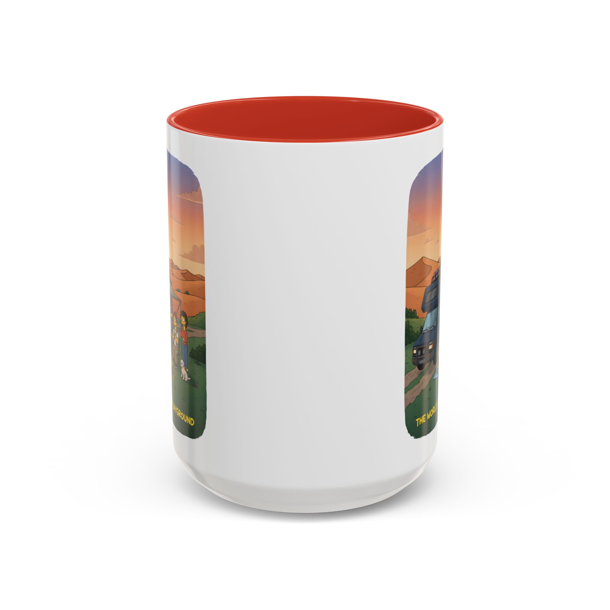 Accent Coffee Mug (11, 15oz) — "The World Is Your playground" Design Sitcom-Line