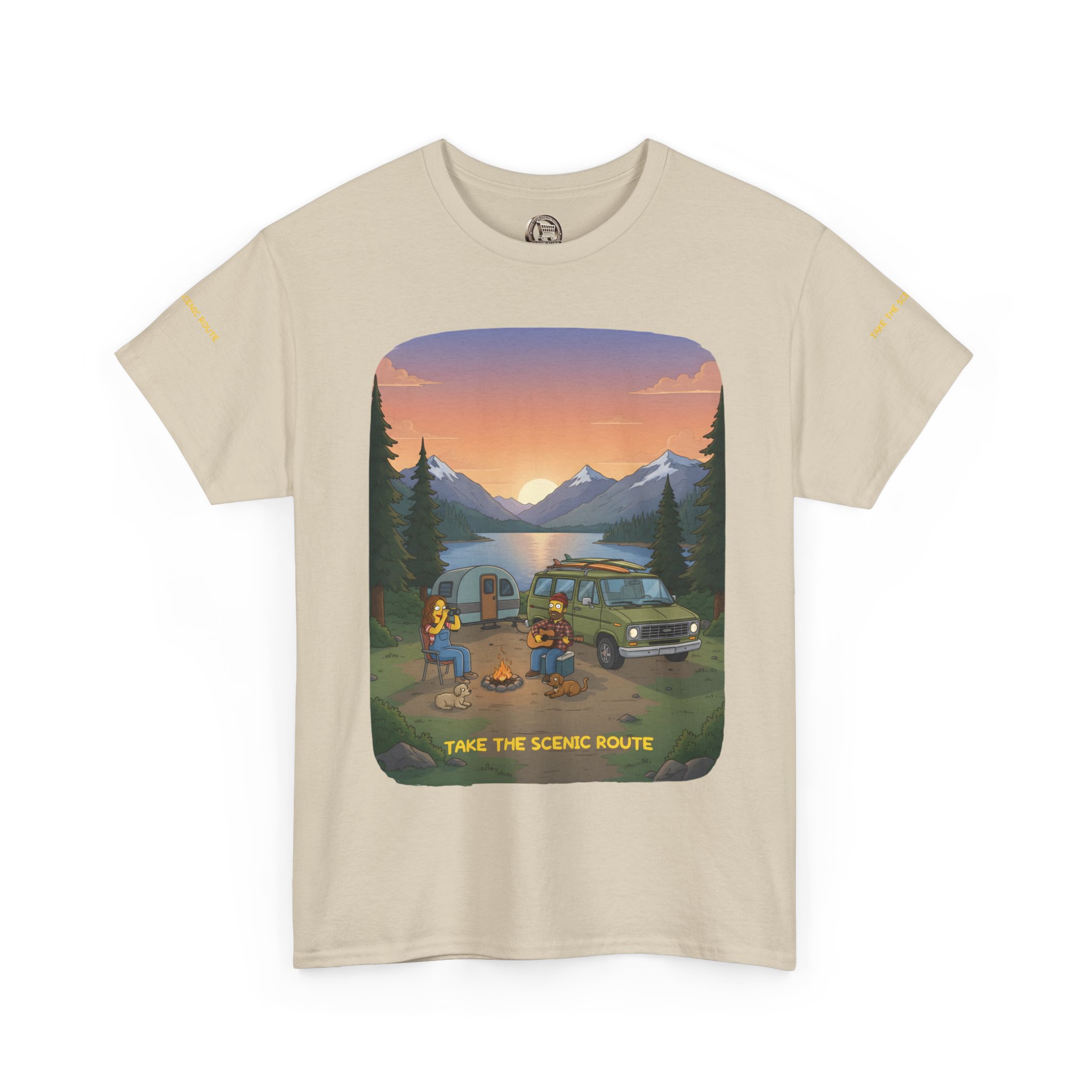 Unisex Heavy Cotton Tee — "Take The Scenic Route" Design Sitcom-Line