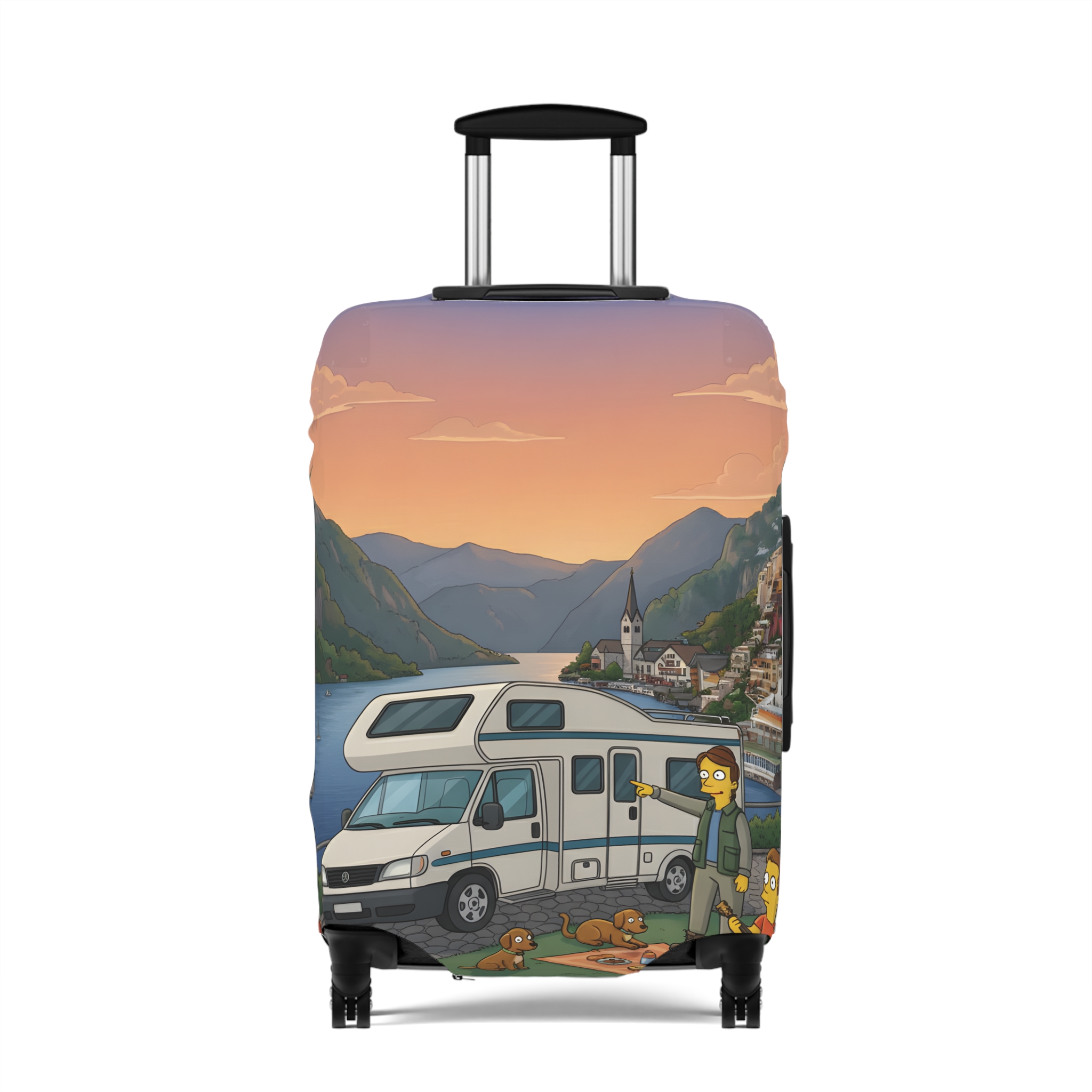 Luggage Cover — Adventure Camper Sketch Travel Suitcase(Design Sitcom-Line)