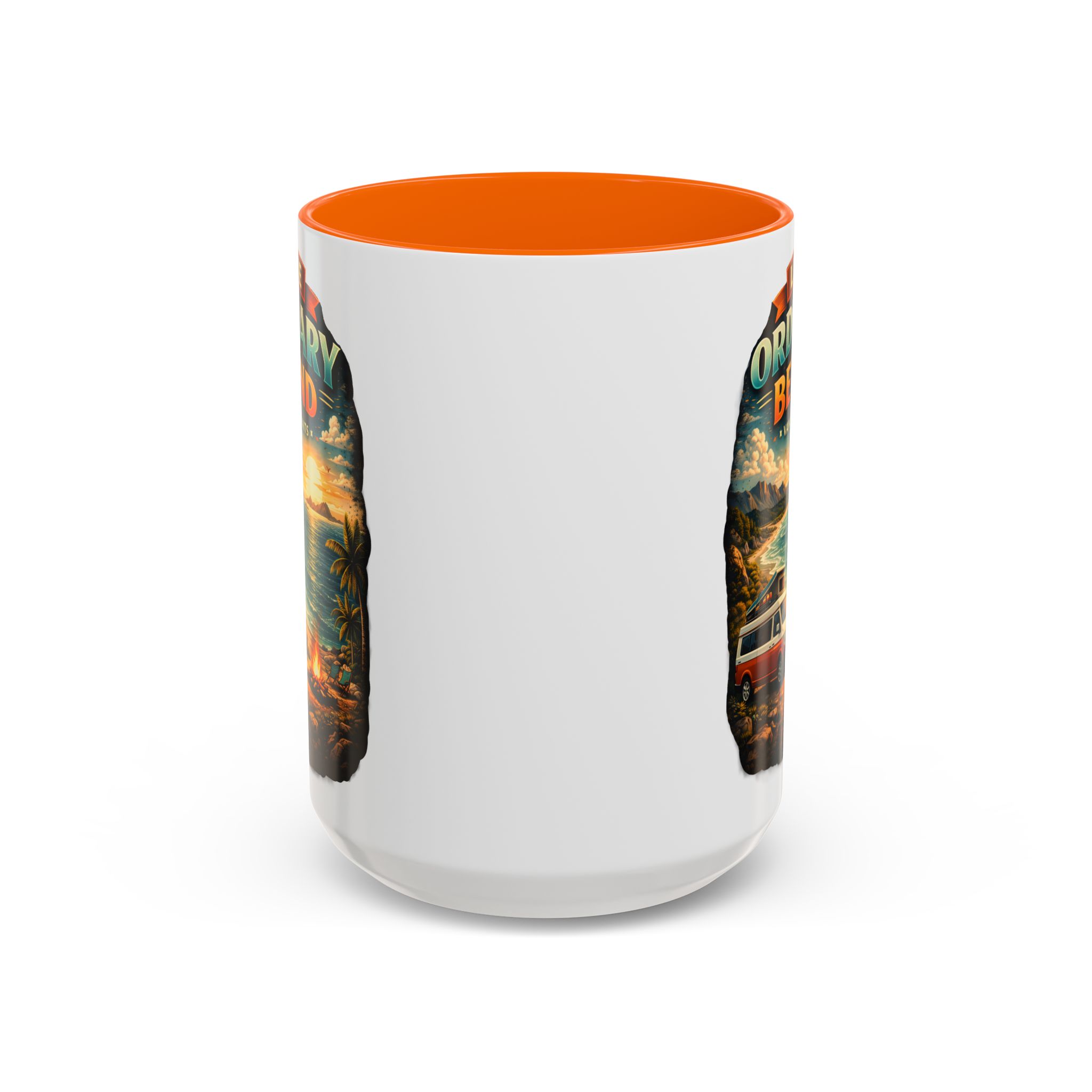 Accent Coffee Mug (11, 15oz) — "Leave Ordinary Behind" Design Scenic-Line