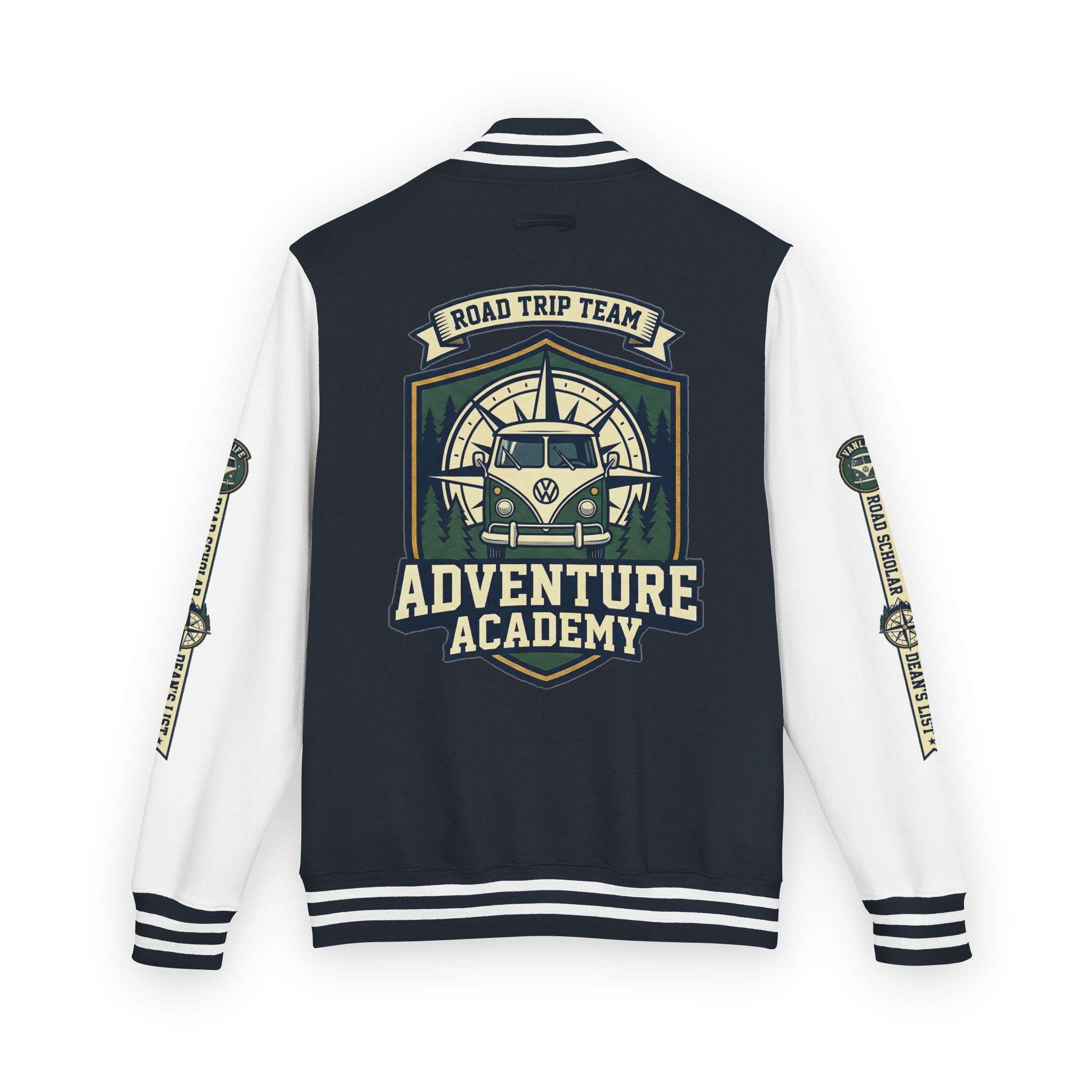 Unisex Heavyweight Letterman Jacket (Awdis) —"Adventure Academy" Road Trip Team Varsity Jacket