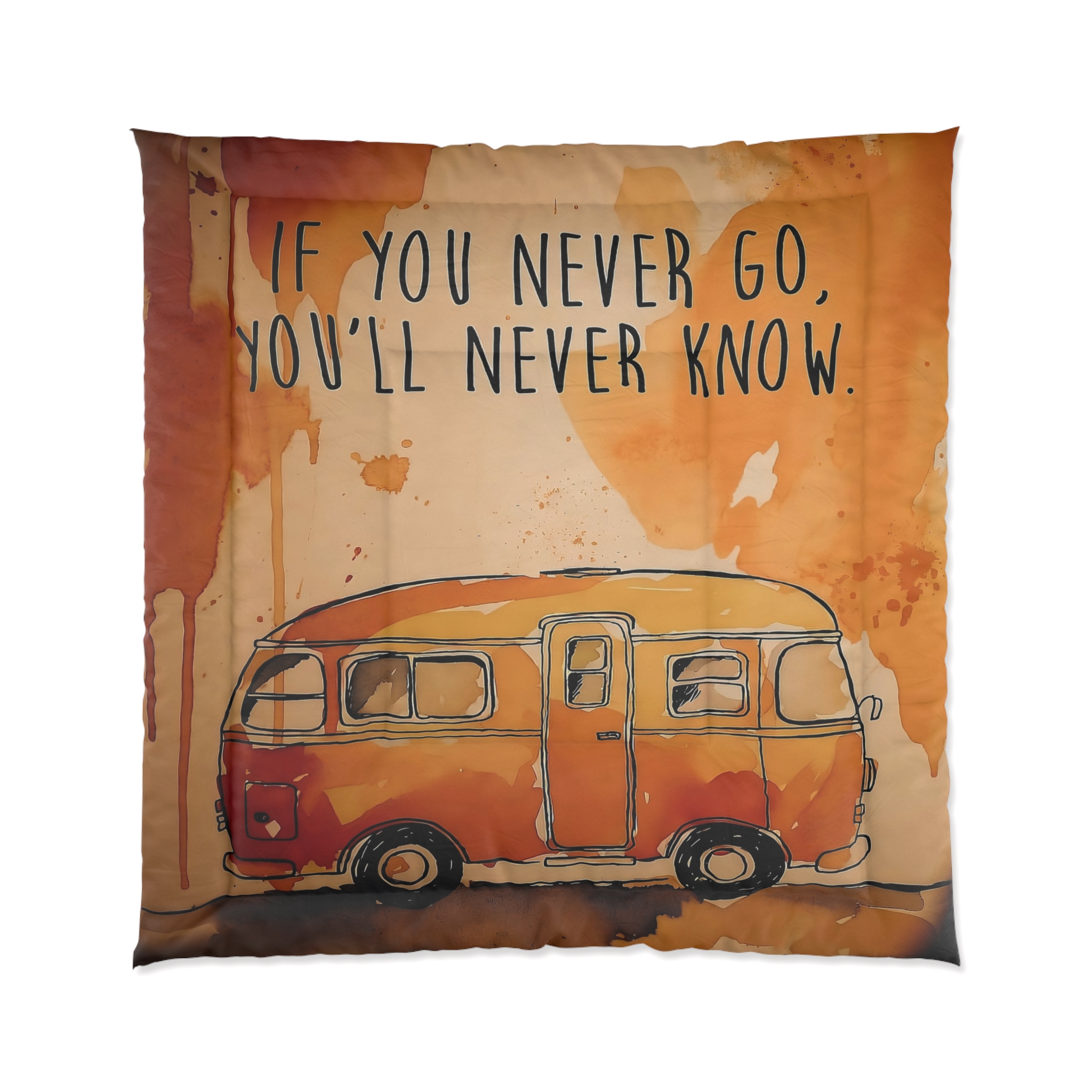 Comforter – "If You Never Go, You'll Never Know" Boho Travel Bedding