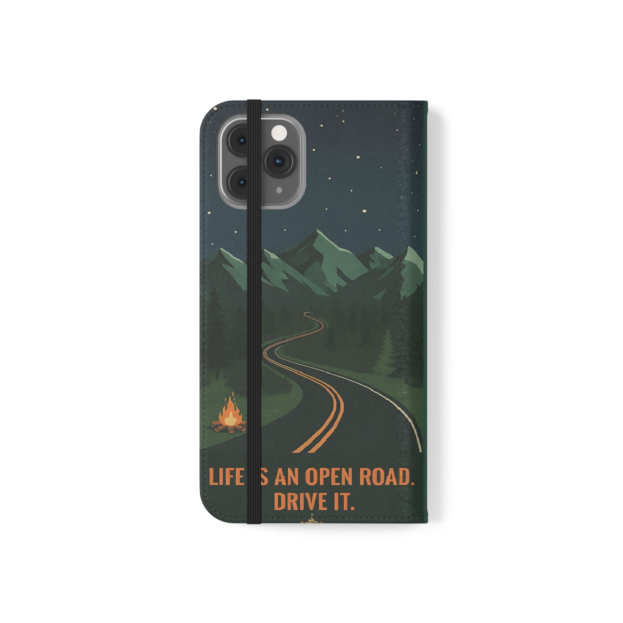 Flip Phone Case — "Roam More Worry Less - Life Is An Open Road" Phone Wallet