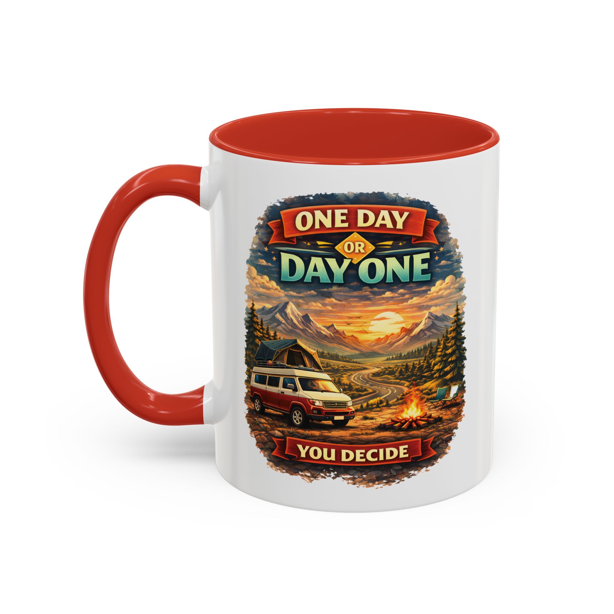 Accent Coffee Mug (11, 15oz) — "One Day Or Day One" Design Scenic-Line