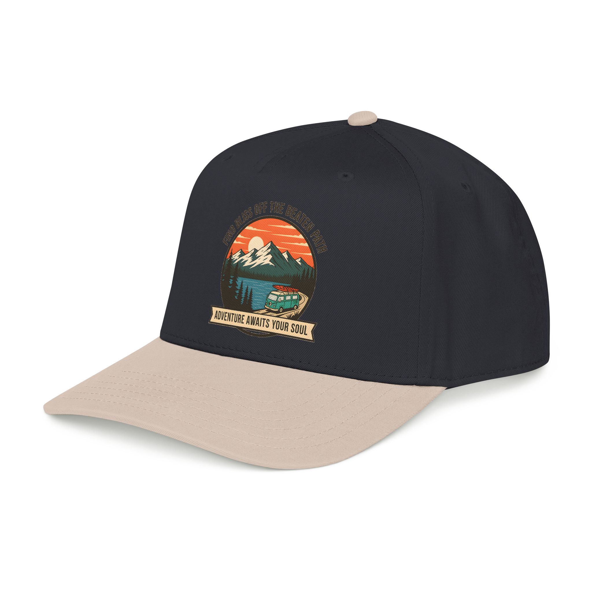2292316773302721133_2048.jpeg Baseball Cap — "Find Bliss of the beaten patch-Adventure Awaits Your Soul" Vintage Mountain Camp Camper Design