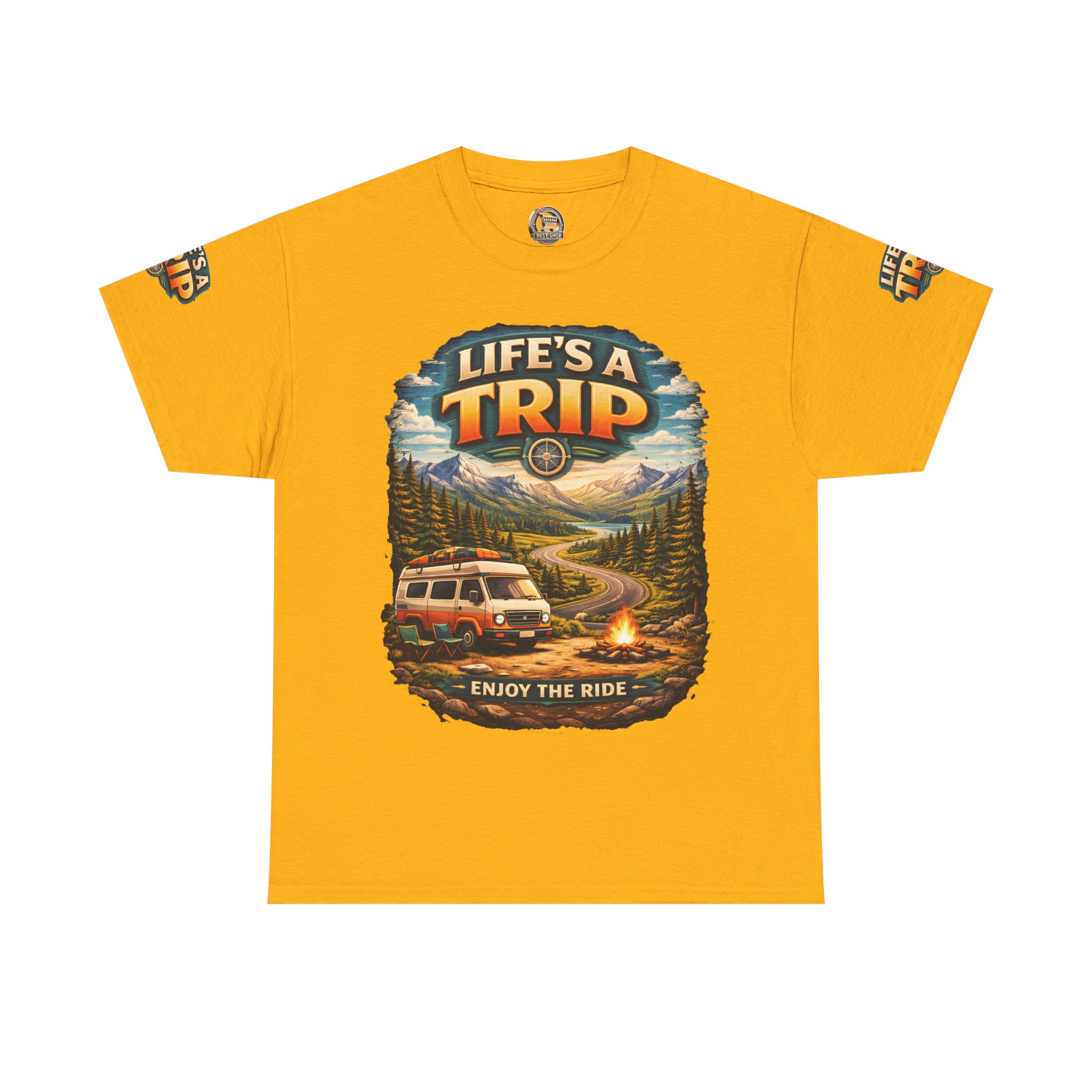2293593301900423666_2048.jpeg Unisex Heavy Cotton Tee — "Live´s A Trip-Enjoy The Ride" Design Scenic-Line