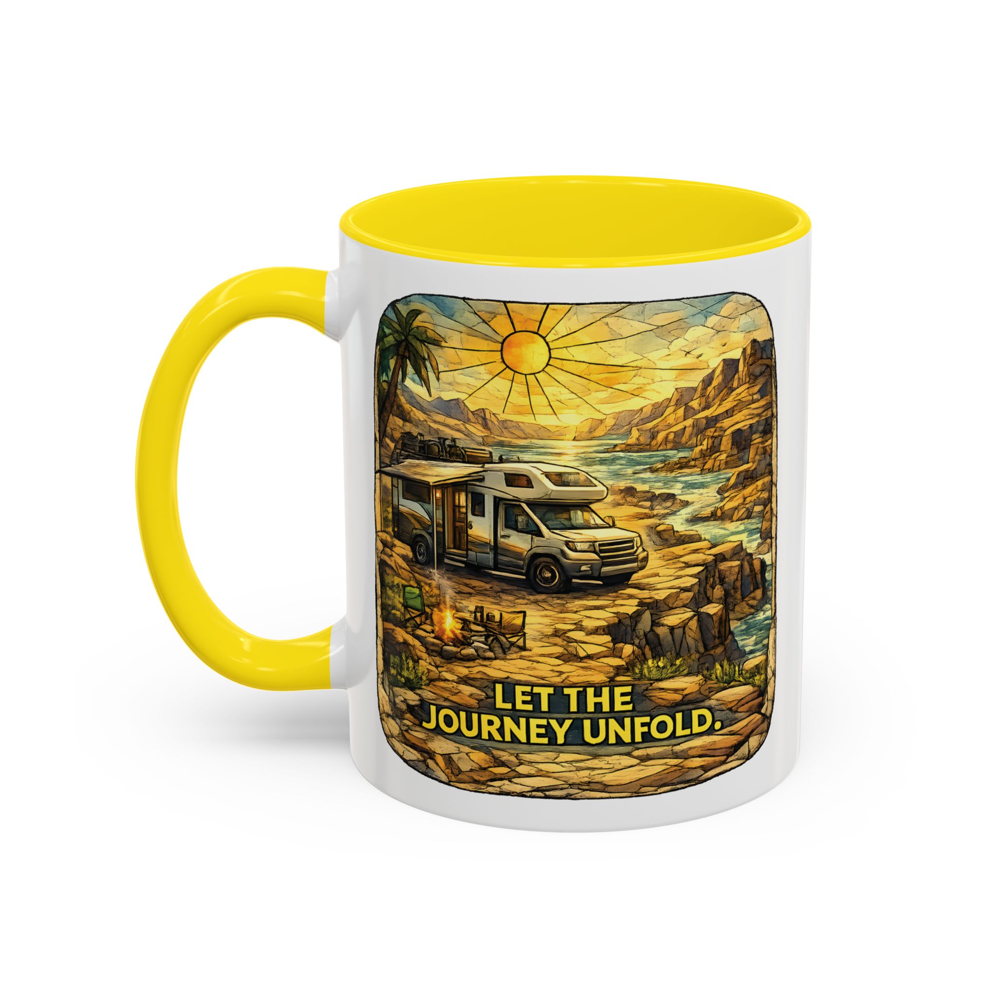 2320036607329580909_2048.jpeg Accent Coffee Mug (11, 15oz) — "Let The Journey Unfold" Design Cubic-Line