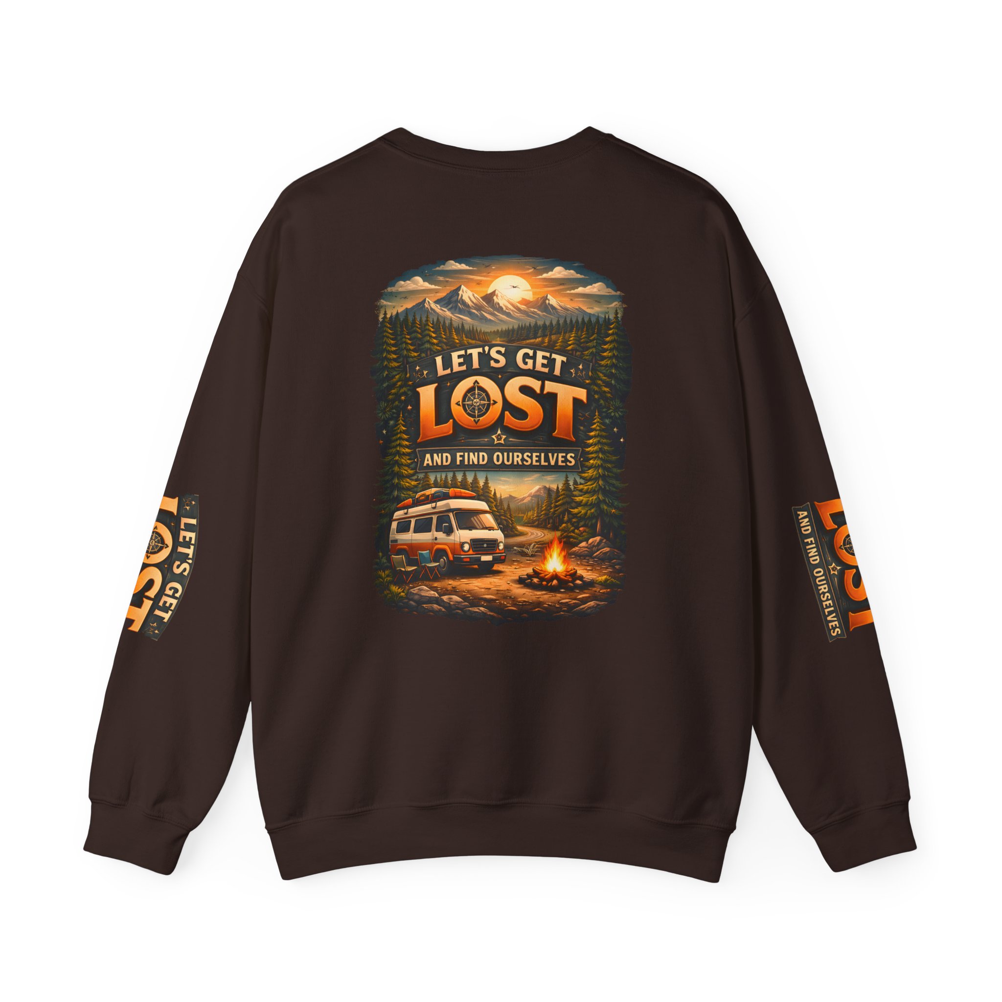 Unisex Heavy Blend™ Crewneck Sweatshirt — "Let´s Get Lost And Found Ourselfs" Design Scenic-Line
