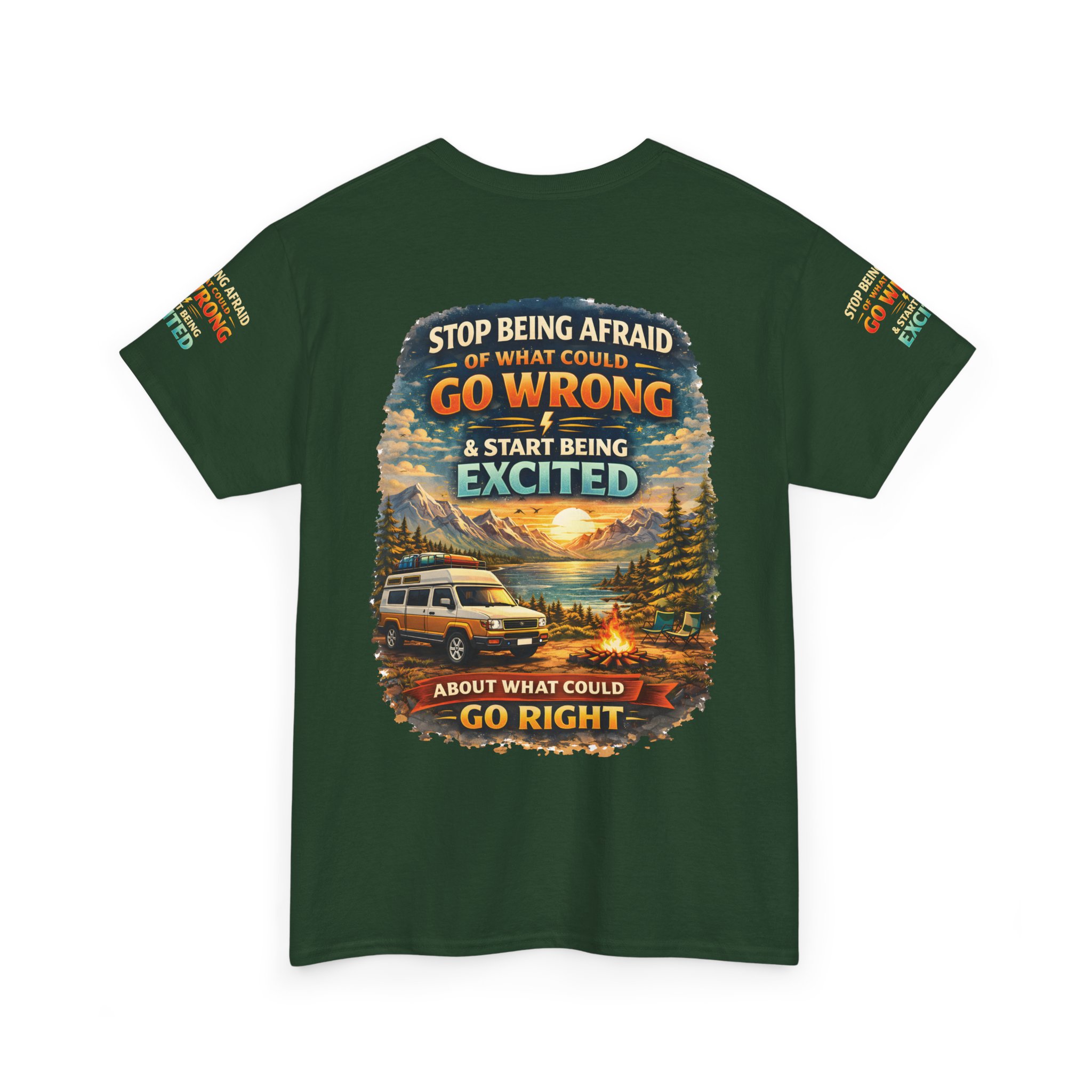 2337724475306022296_2048.jpeg Unisex Heavy Cotton Tee — "Stop Being Afraid Of What Could Go Wrong" Design Scenic-Line