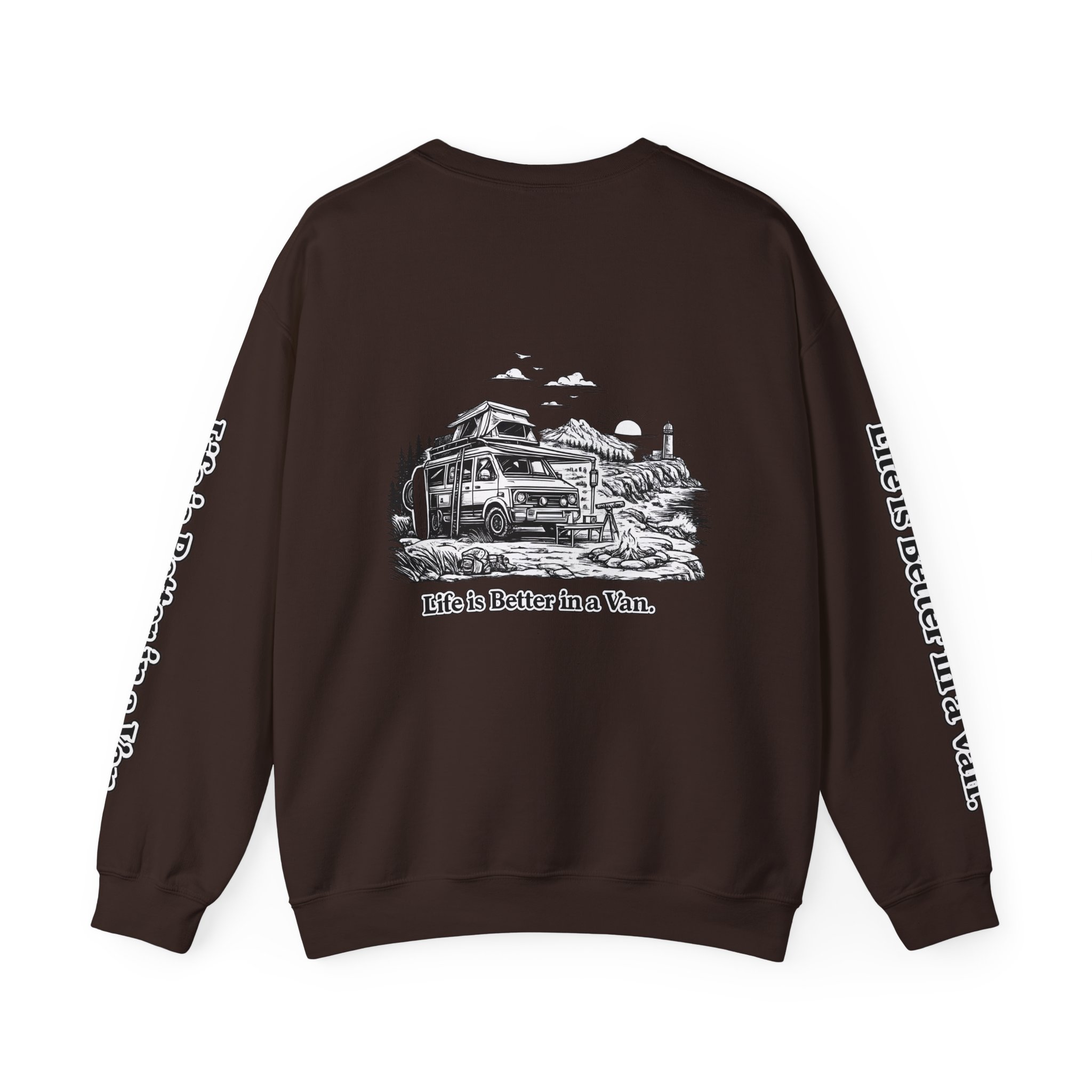 2338534071848661882_2048.jpeg Unisex Heavy Blend™ Crewneck Sweatshirt — "Life Is Better In A Van" Design Minimal-Line