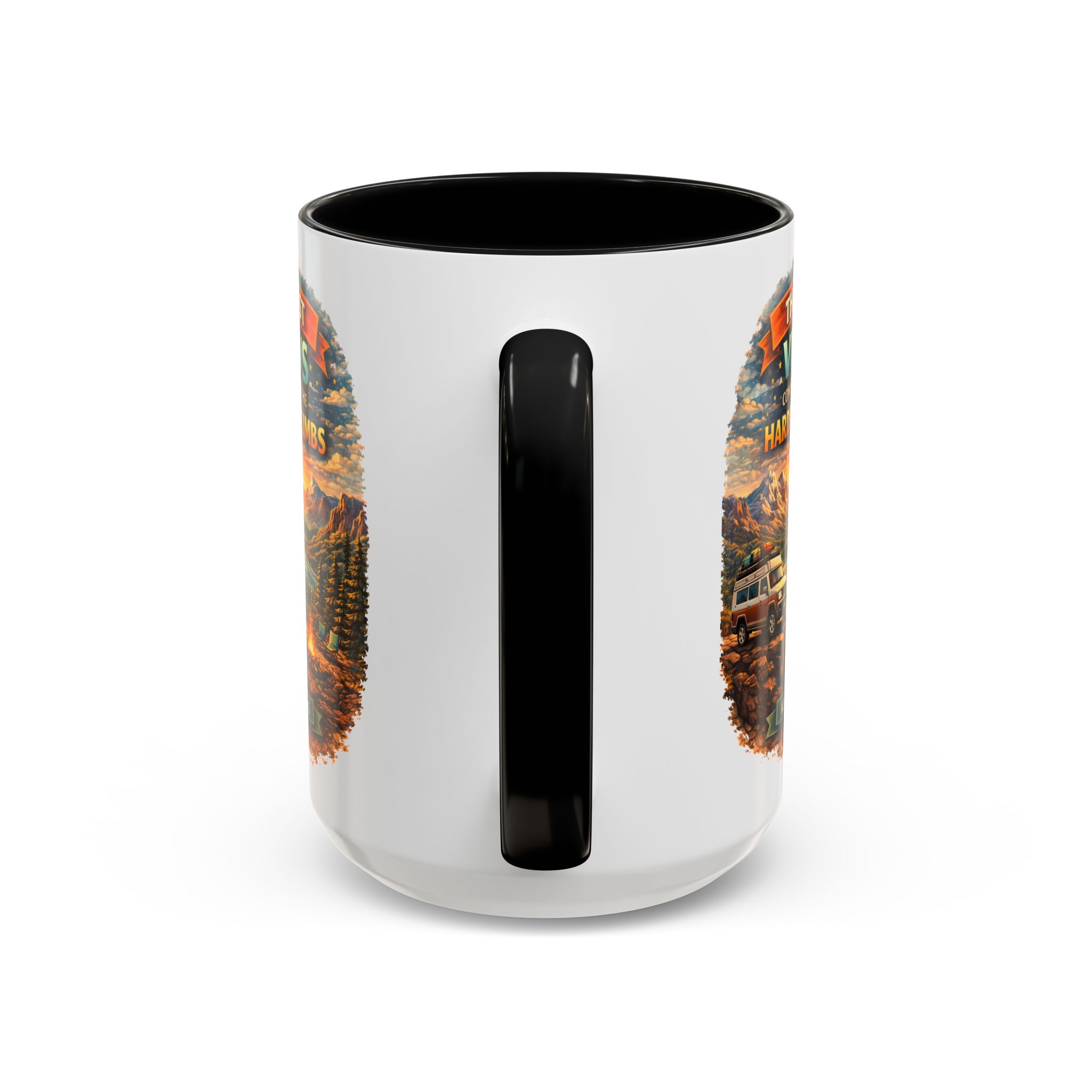 Accent Coffee Mug (11, 15oz) — "The Best Views" Design Scenic-Line