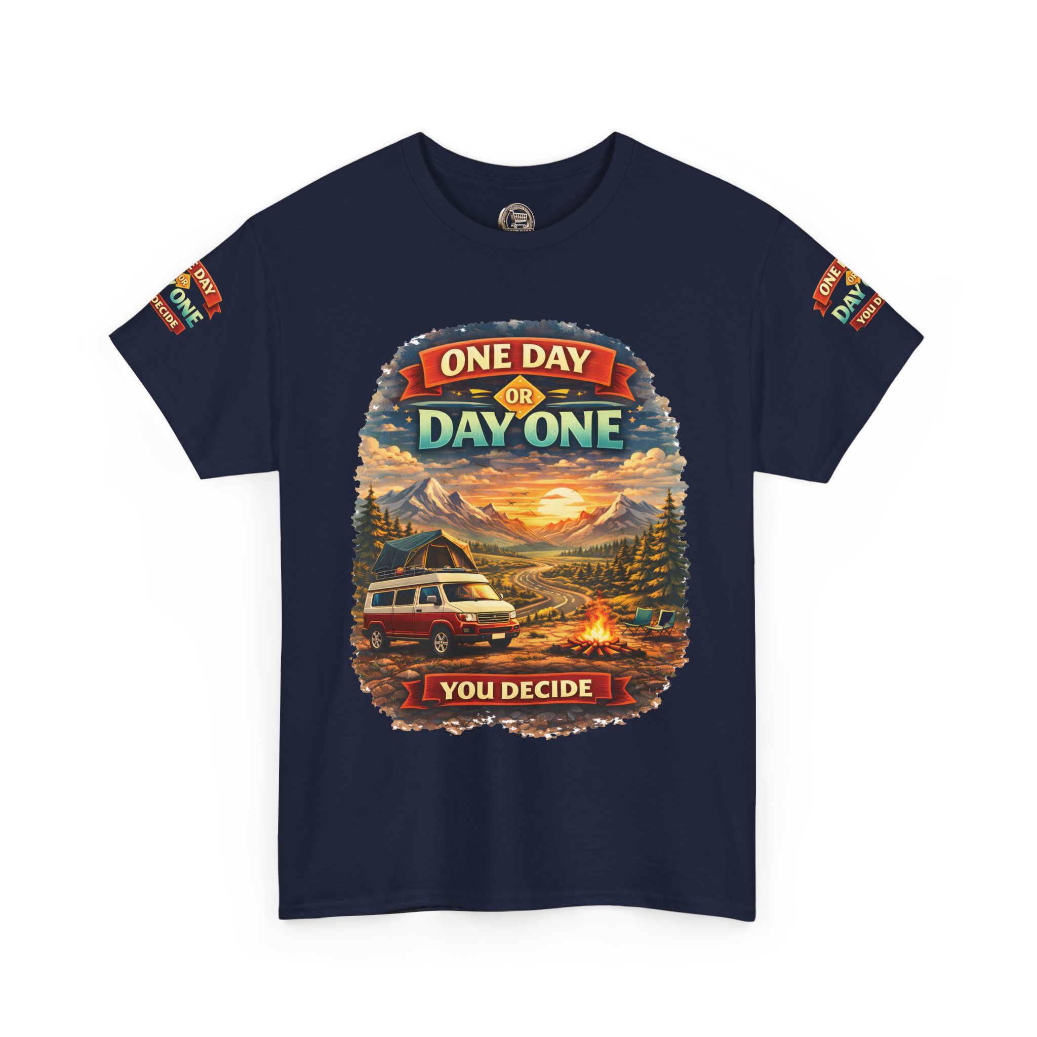 2349942277675372941_2048.jpeg Unisex Heavy Cotton Tee — "One Day Or Day One" Design Scenic-Line