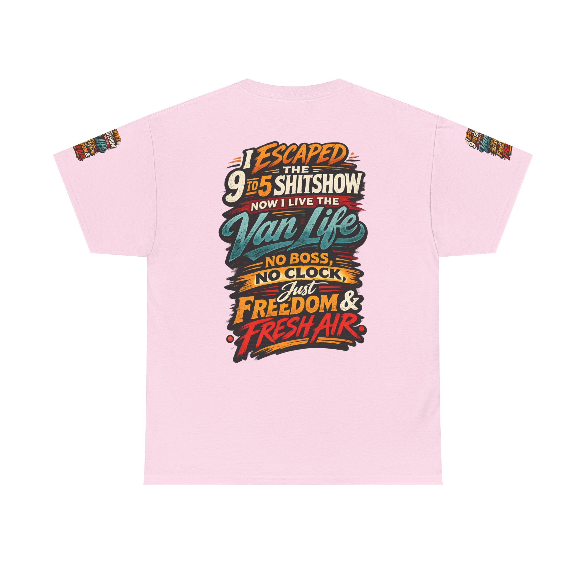 Unisex Heavy Cotton Tee — "I Escaped The 9 To 5" Design F**K-Line