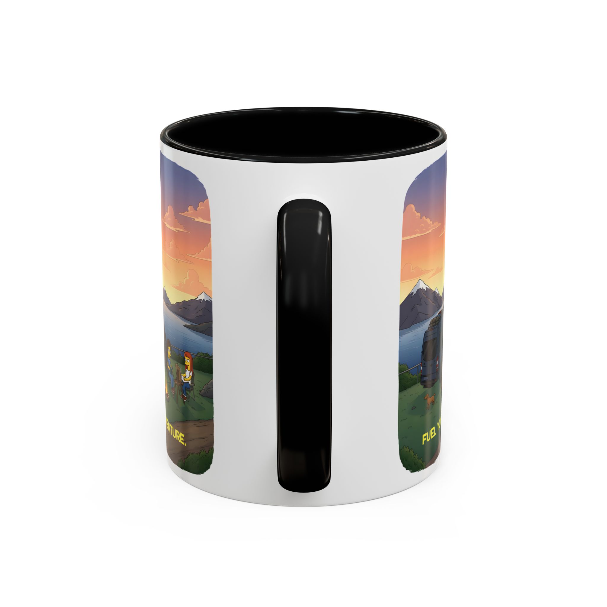 Accent Coffee Mug (11, 15oz) — "Fuel Your Adventure" Design Sitcom-Line