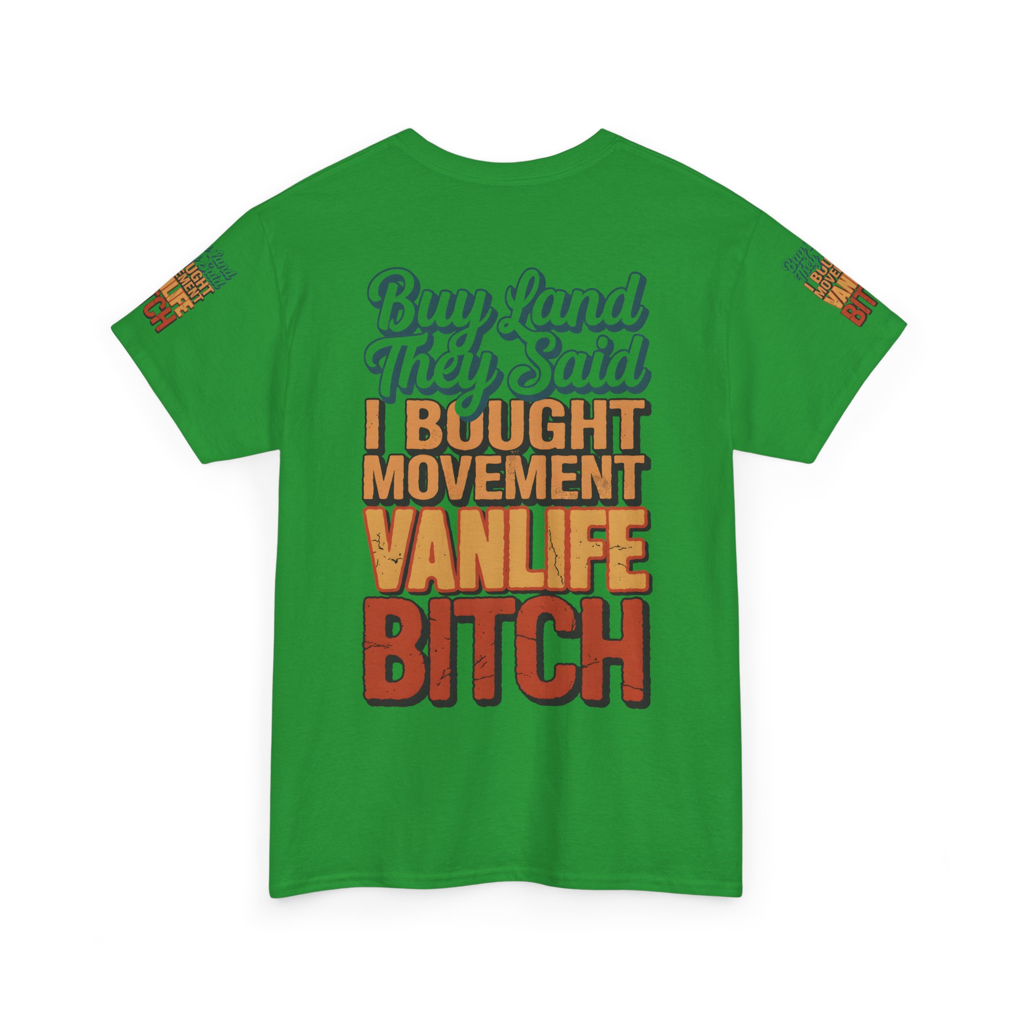 Unisex Heavy Cotton Tee — "Buy Land They Said" Design F**K-Line