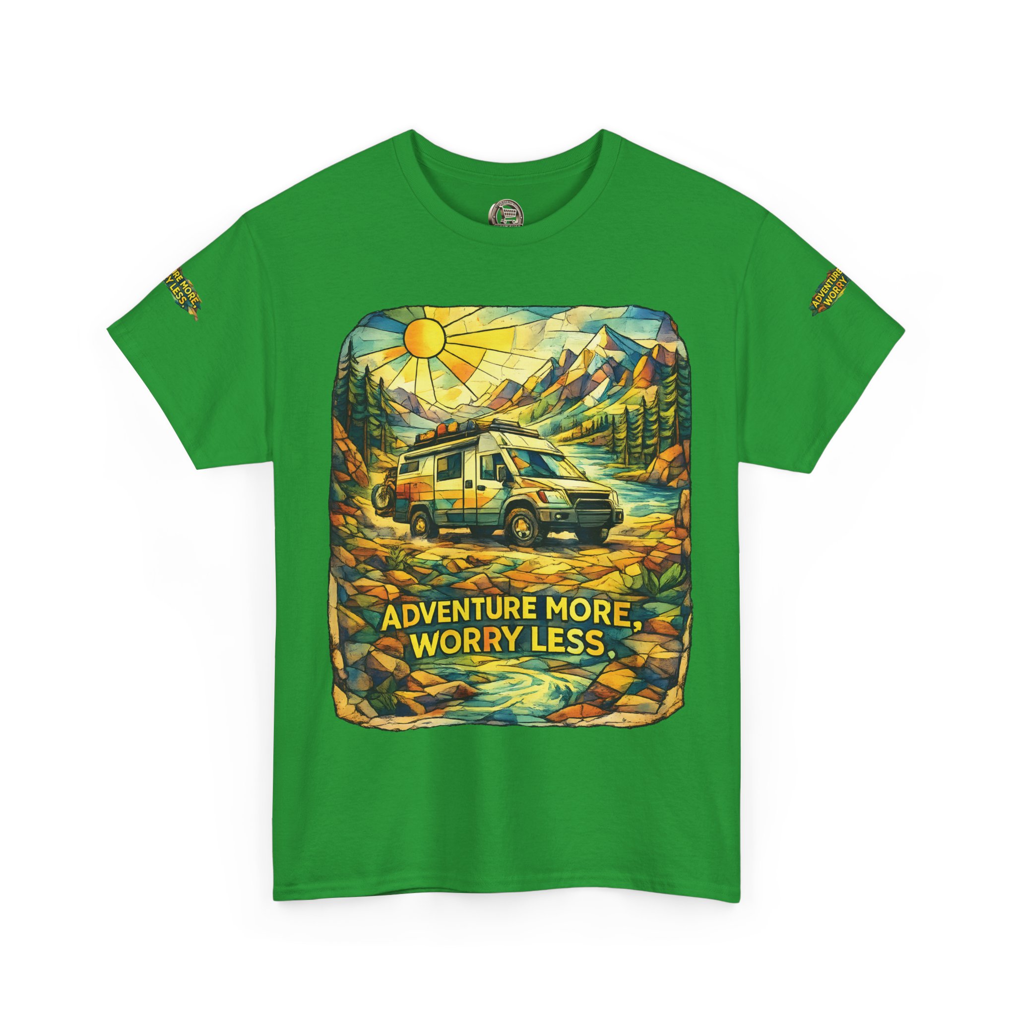 2364807201767474283_2048.jpeg Unisex Heavy Cotton Tee — "Adventure More Worry Less" Design Cubic-Line