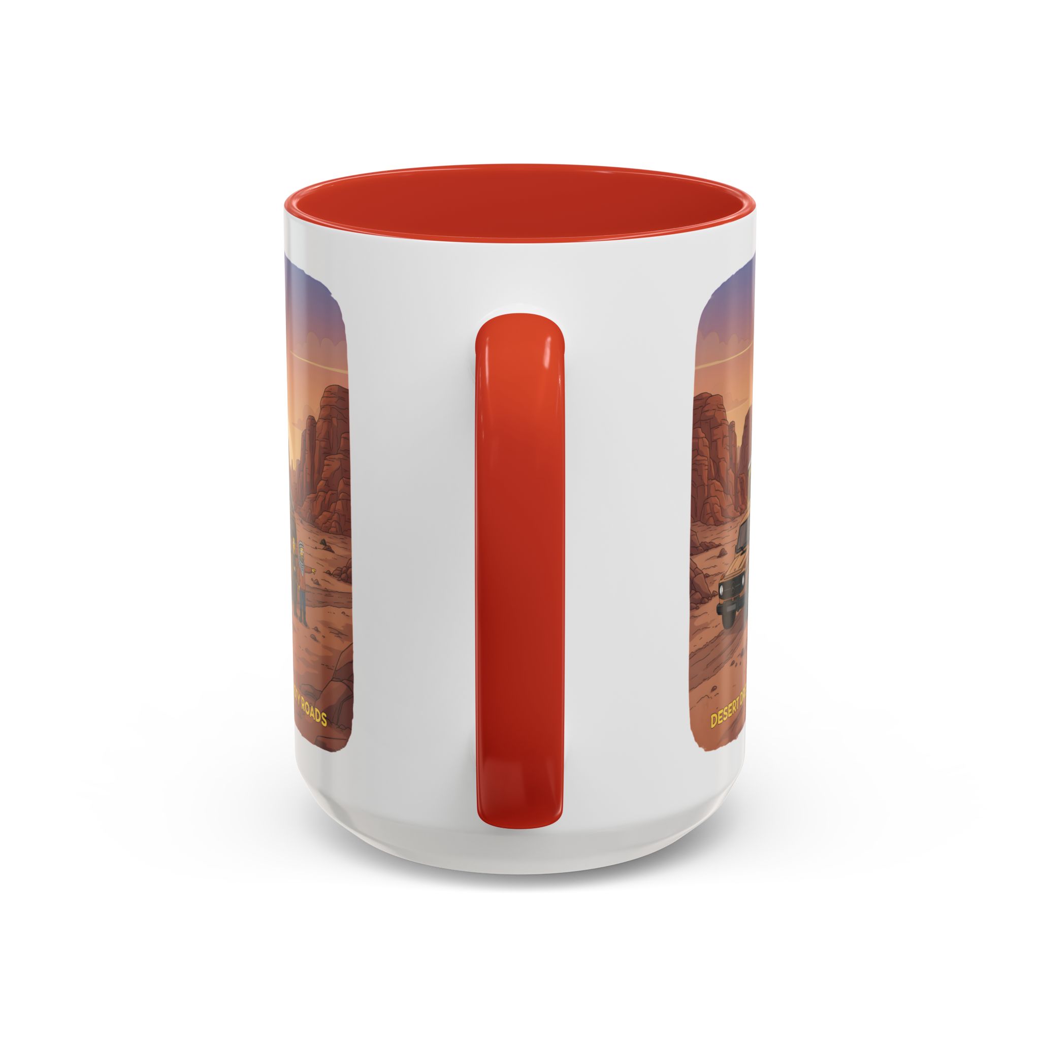 Accent Coffee Mug (11, 15oz) — "Desert Dreams Dusty Roads" Design Sitcom-Line