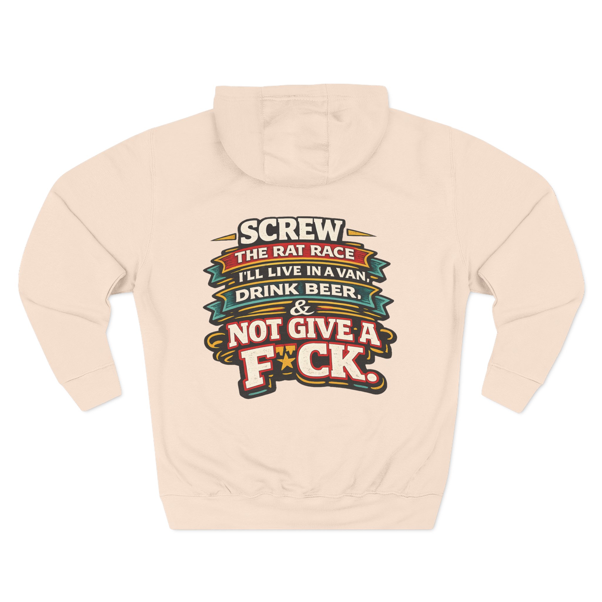 2371282790444674471_2048.jpeg Three-Panel Fleece Hoodie - "Screw The Rat Race" Design F**K-Line