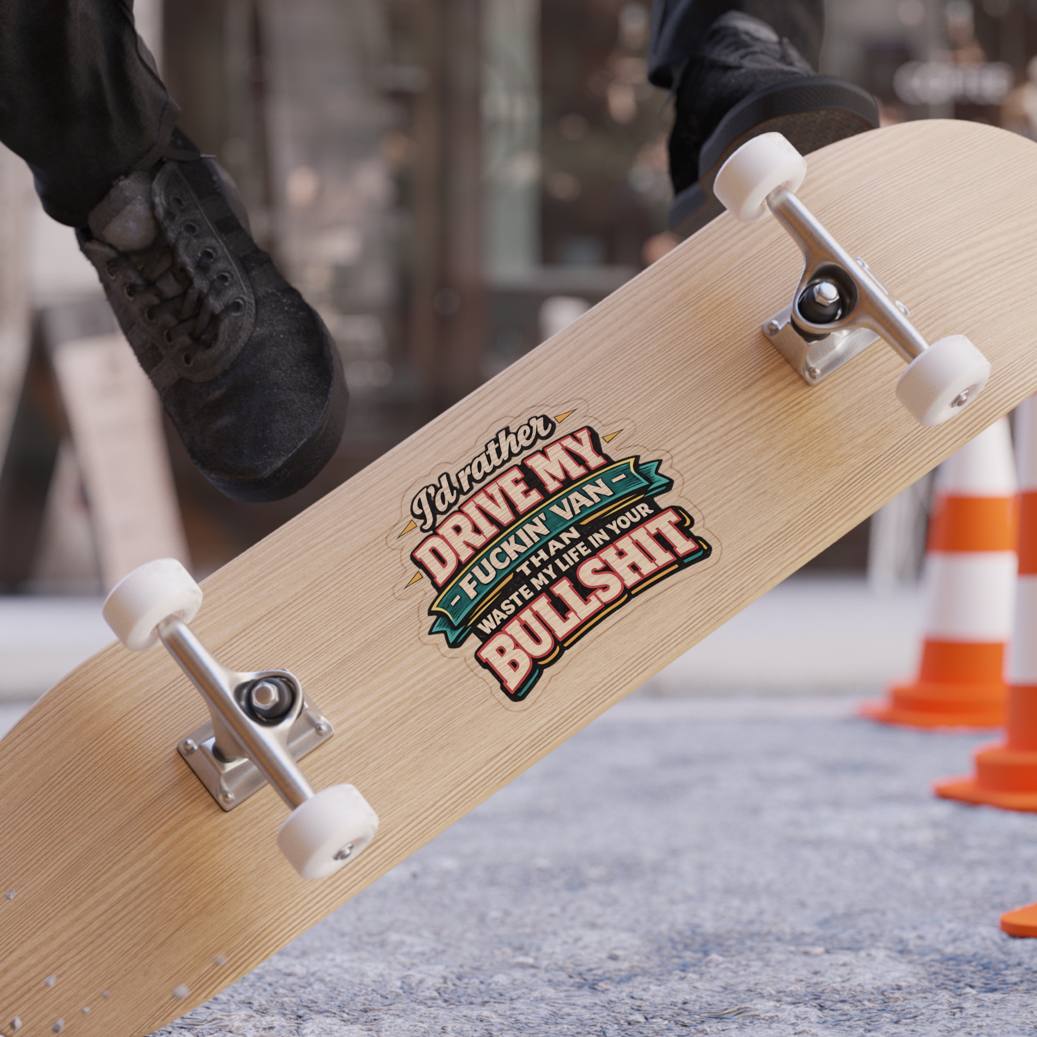 Transparent Outdoor Stickers – "I´d Rather Drive My Fucking Van" Design F**K-Line