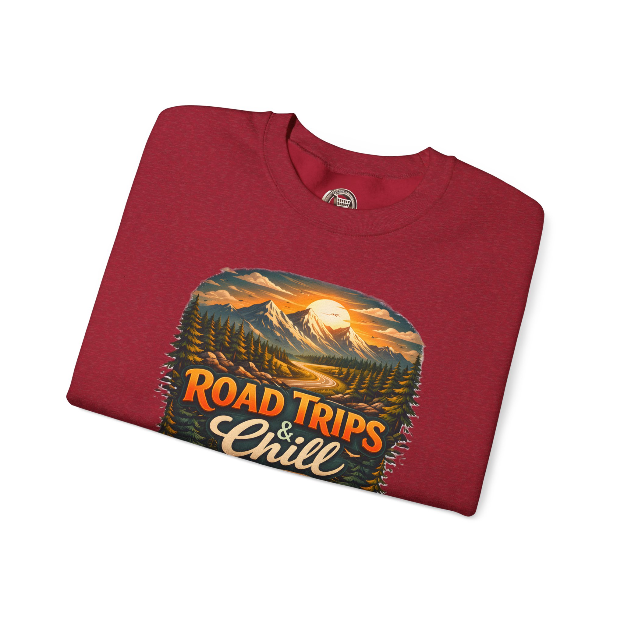 238076111076724130_2048.jpeg Unisex Heavy Blend™ Crewneck Sweatshirt — "Road Trips & Chill" Design Scenic-Line