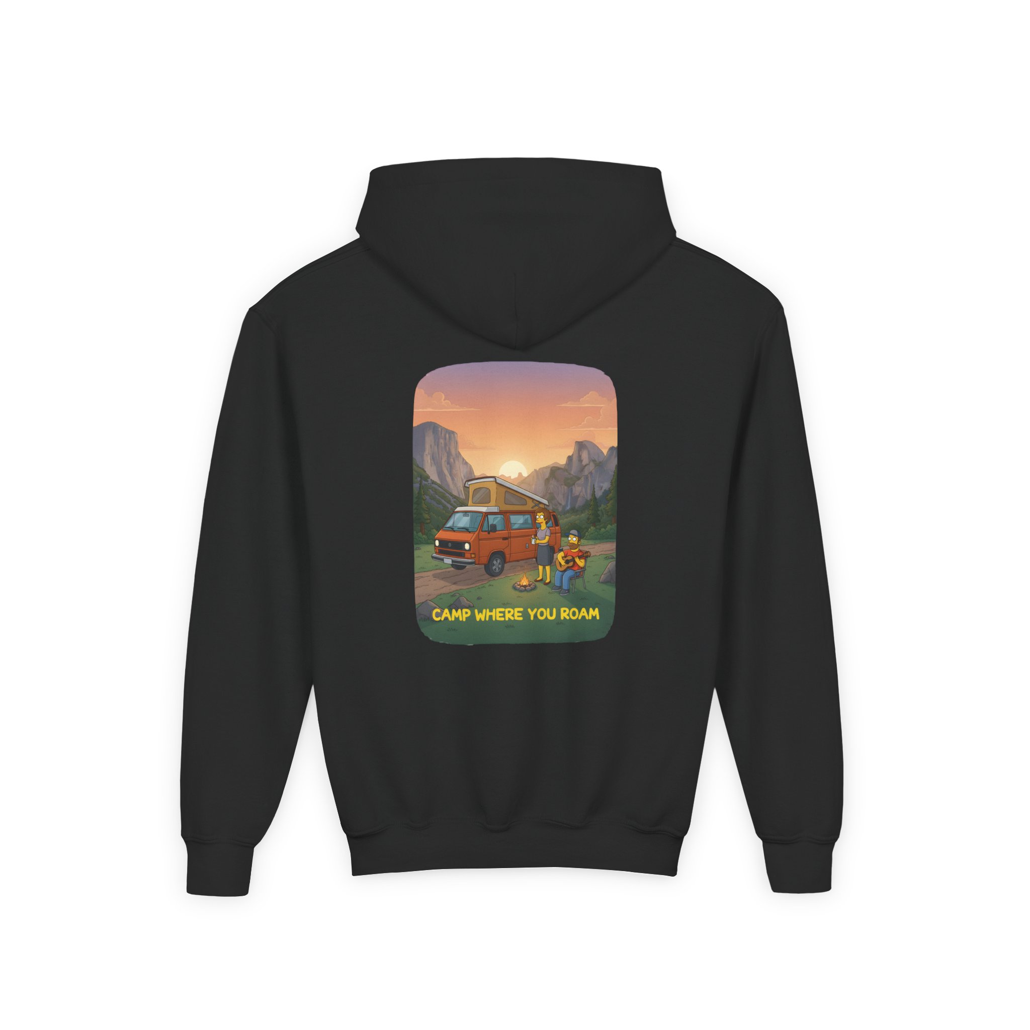 Youth Hoodie(Gildan) – "Camp Where You Roam" (Design Sitcom-Line)