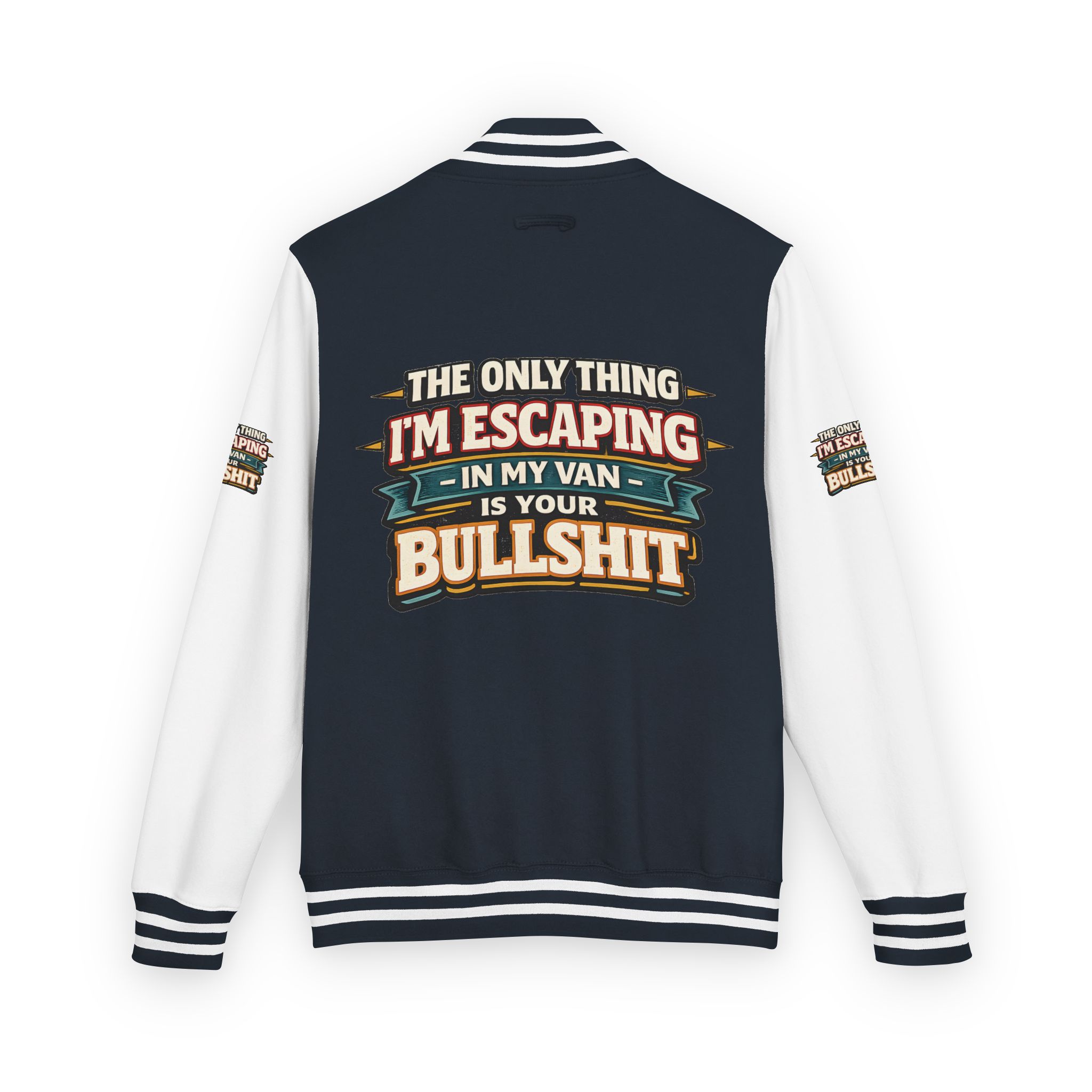 Unisex Heavyweight Letterman Jacket — "The Only Thing I´m Escaping" Design F**K-Line