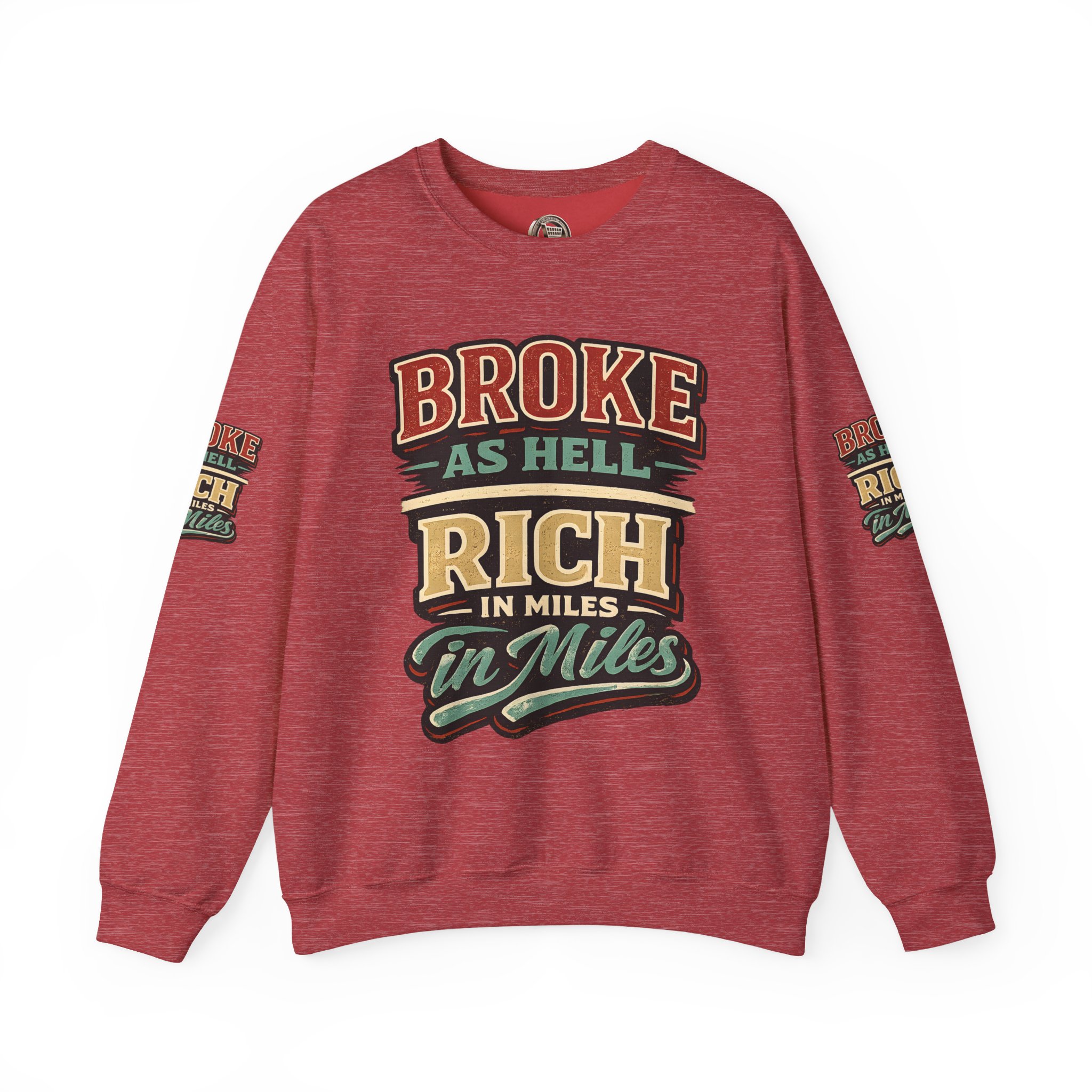 Unisex Heavy Blend™ Crewneck Sweatshirt — "Broke As Hell" Design F**K-Line